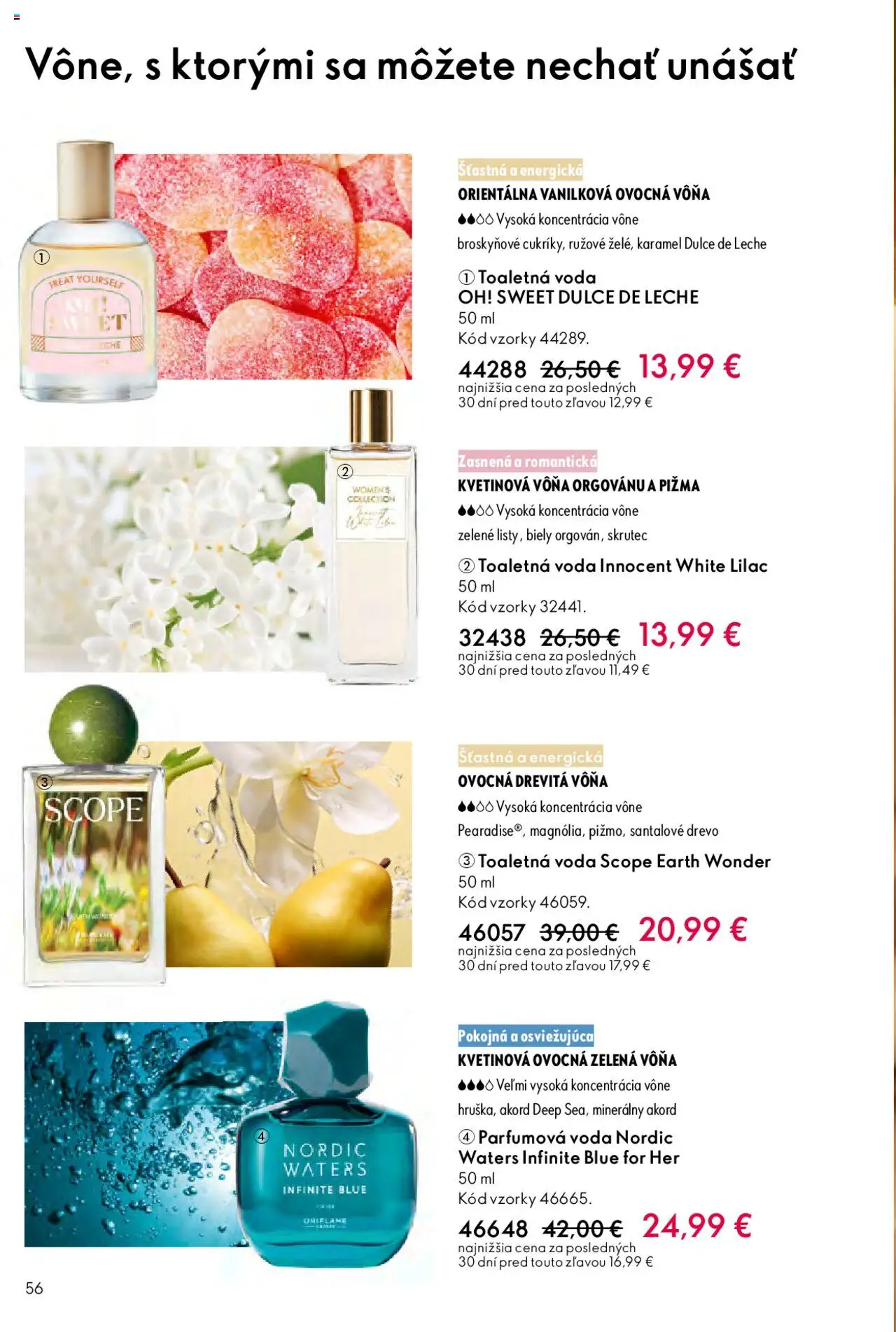 Nové Oriflame akcie – leták je platný od 12.11.2025 | Strana: 56 | Produkty: Toaletná voda, Voda