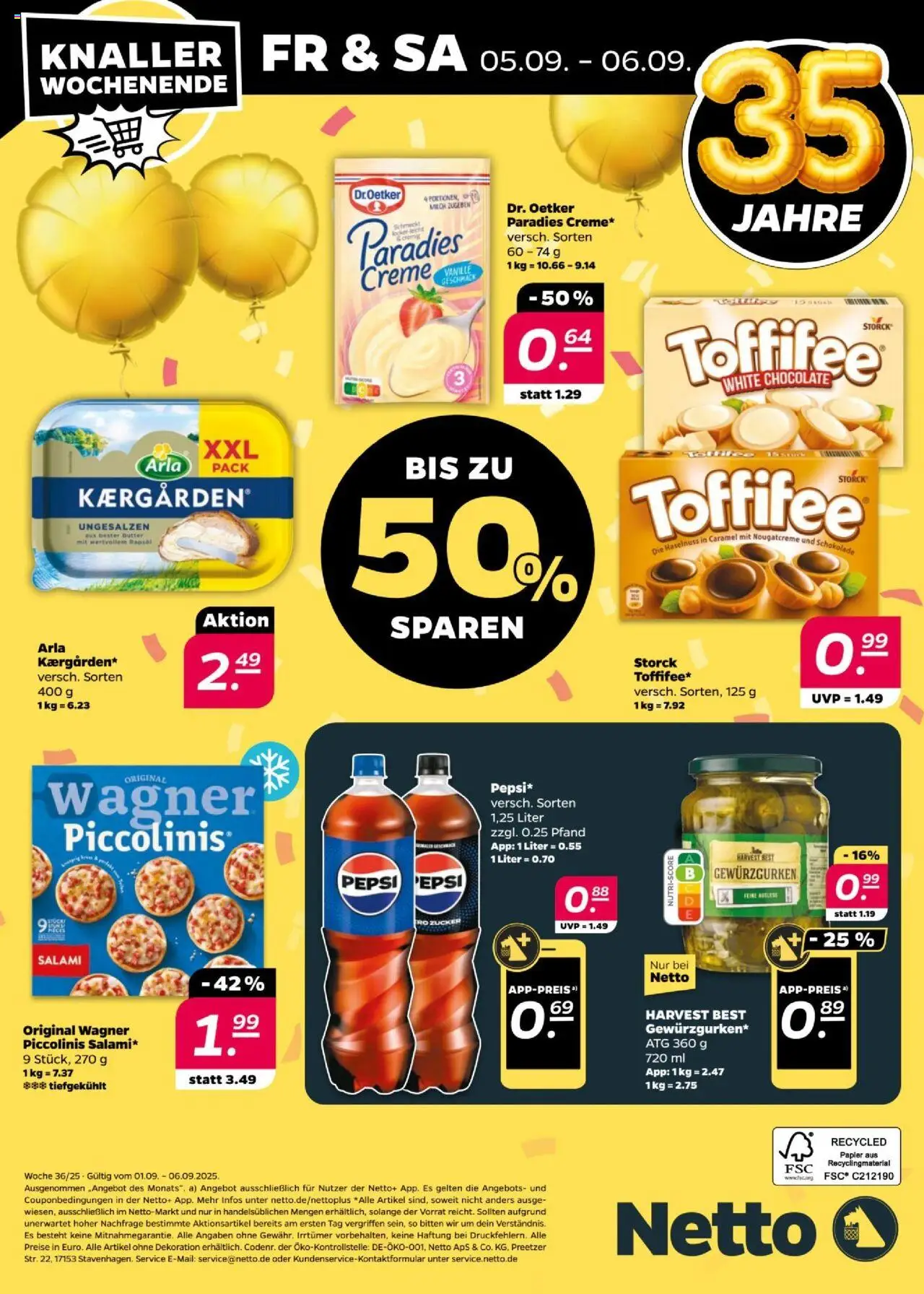 Netto Prospekt 	 - gültig ab dem 01.09.2025 | Seite: 48 | Produkte: Schokolade, Creme, Piccolinis, Salami