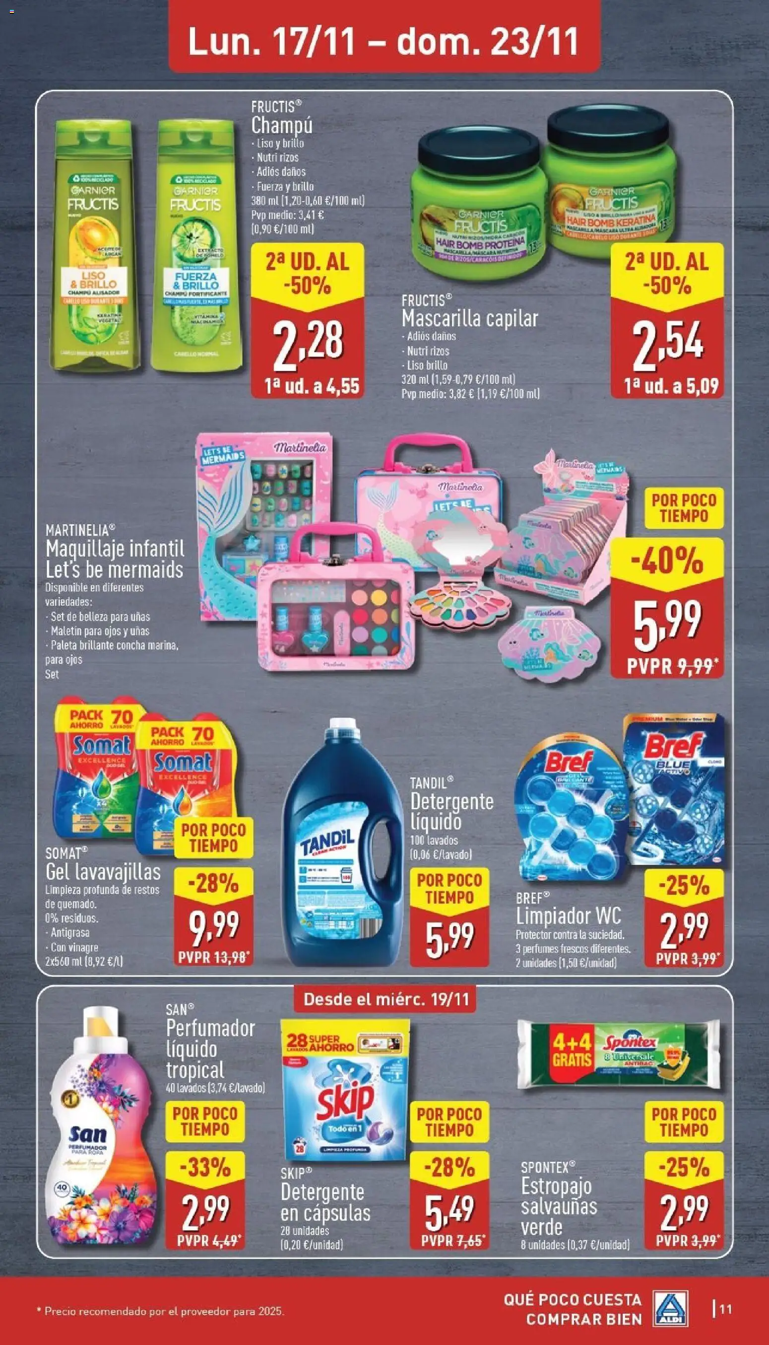 Aldi folleto Baleares │ válido desde el 17.11.2025 | Página: 11 | Productos: Detergente, Ropa, Detergente líquido, Lavavajillas