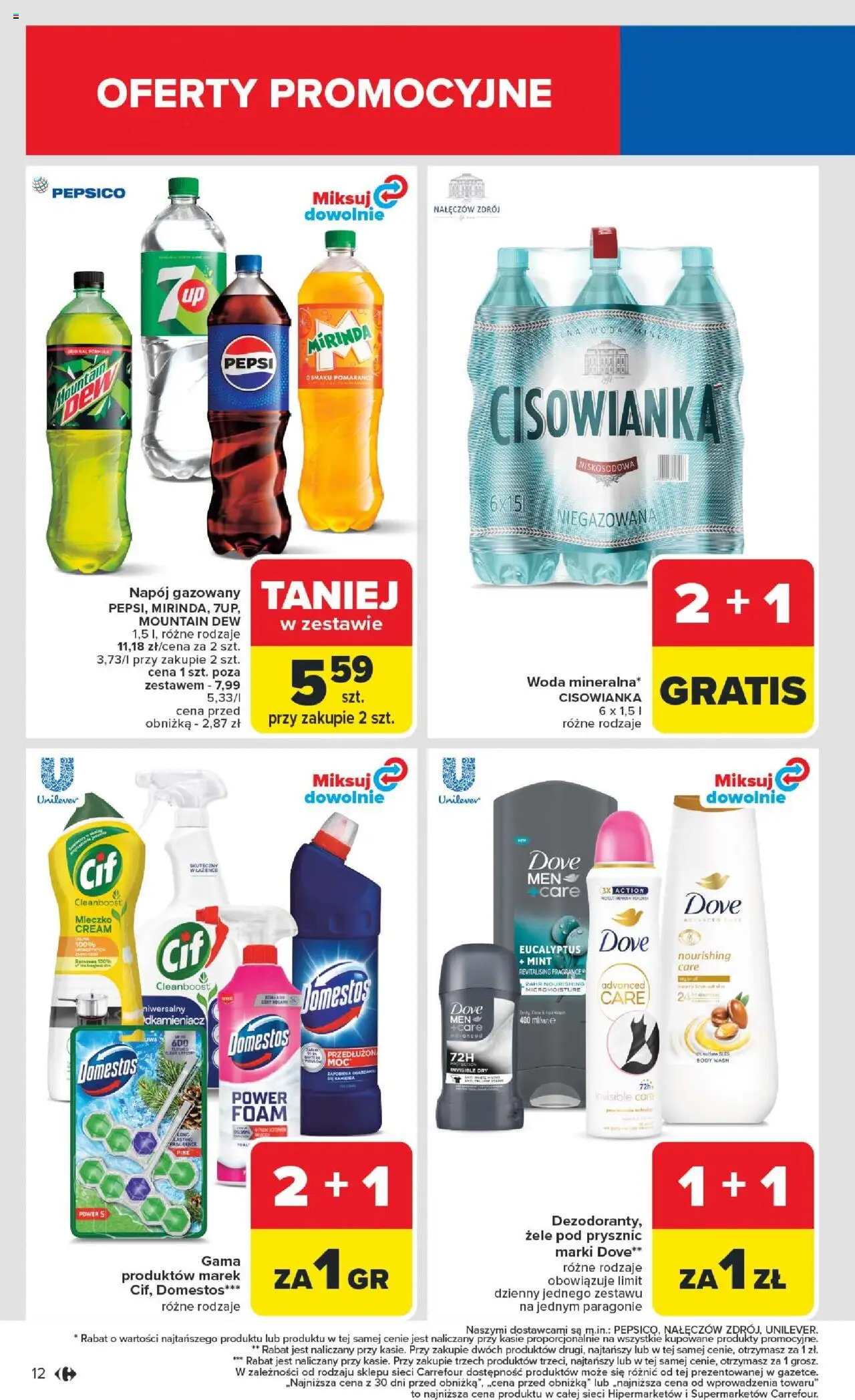 Carrefour Gazetka od 18.08.2025 | Strona: 14 | Produkty: Pepsi, Domestos, Body, Woda