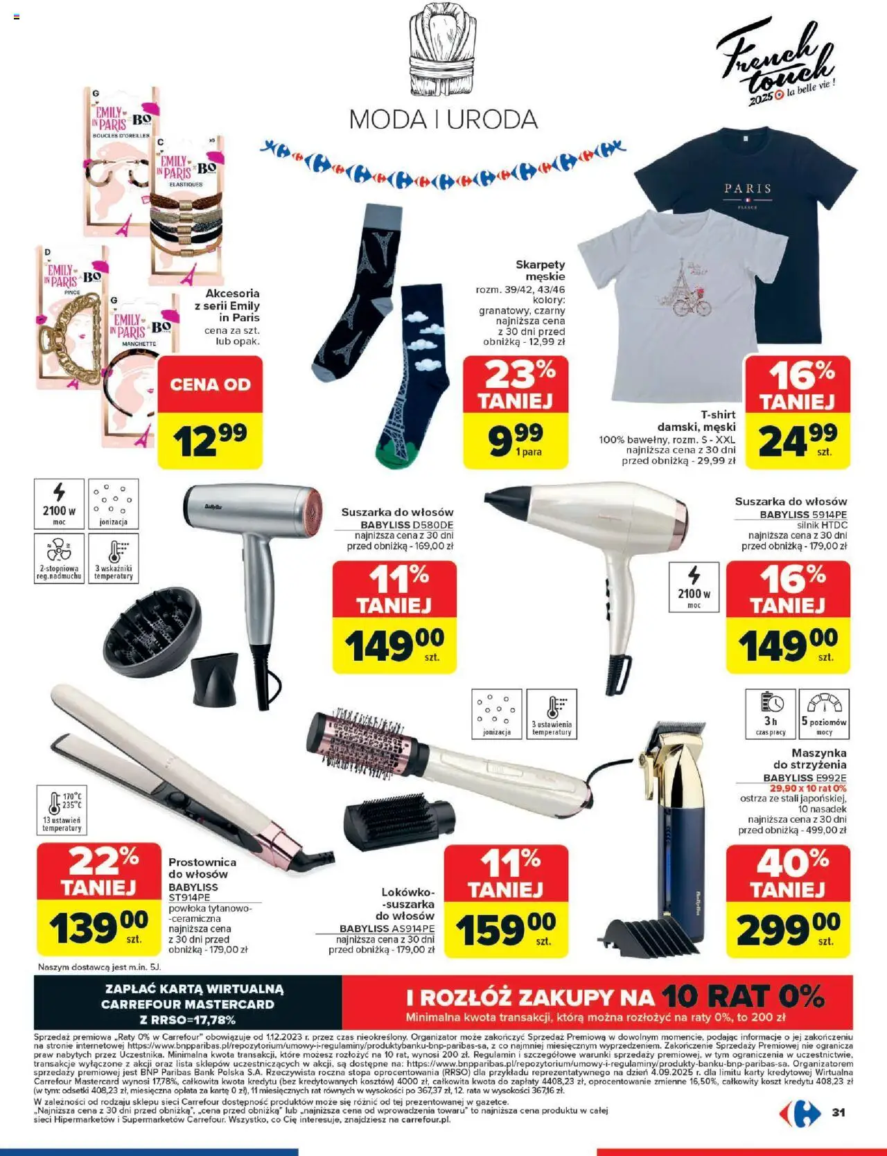 Carrefour Gazetka - French Touch od 13.10.2025 | Strona: 31 | Produkty: Karta, Suszarka, Suszarka do włosów, Maszynka do strzyżenia