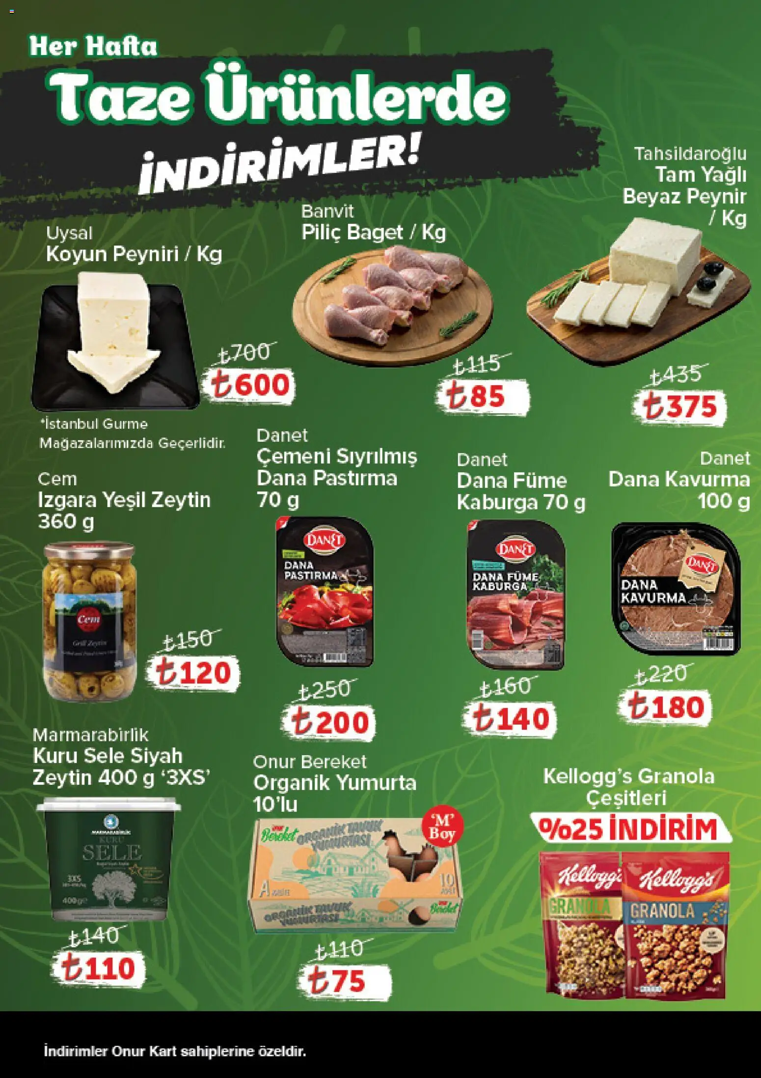 Onur Market Katalog Gurme - Bursa - 09.01.2026 tarihinden itibaren geçerlidir | Sayfa: 2 | Ürünler: Peynir, Yumurta, Piliç, Izgara
