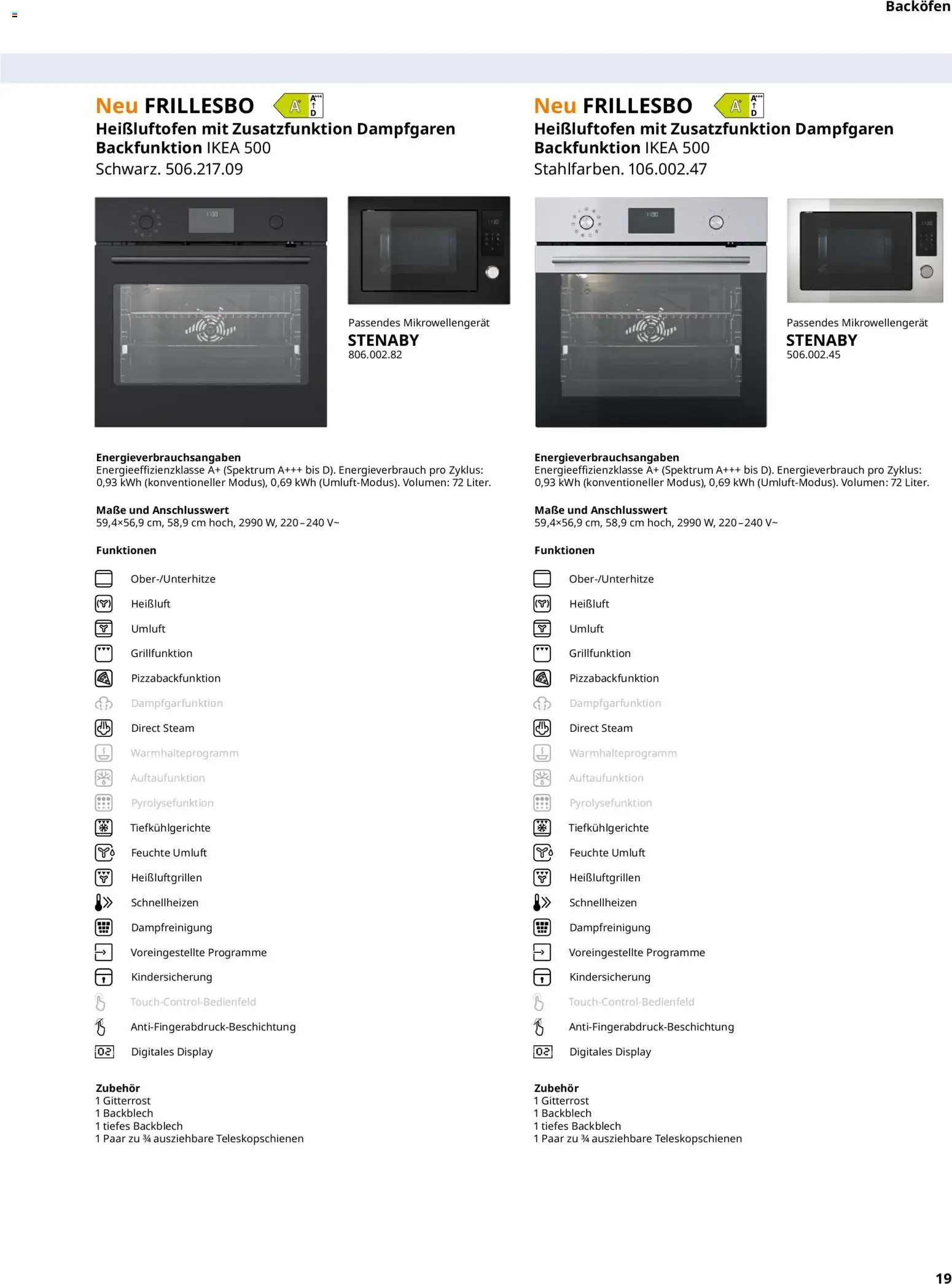 Ikea Elektrogeräte – gültig ab 02.01.2026 | Seite: 19 | Produkte: Backofen
