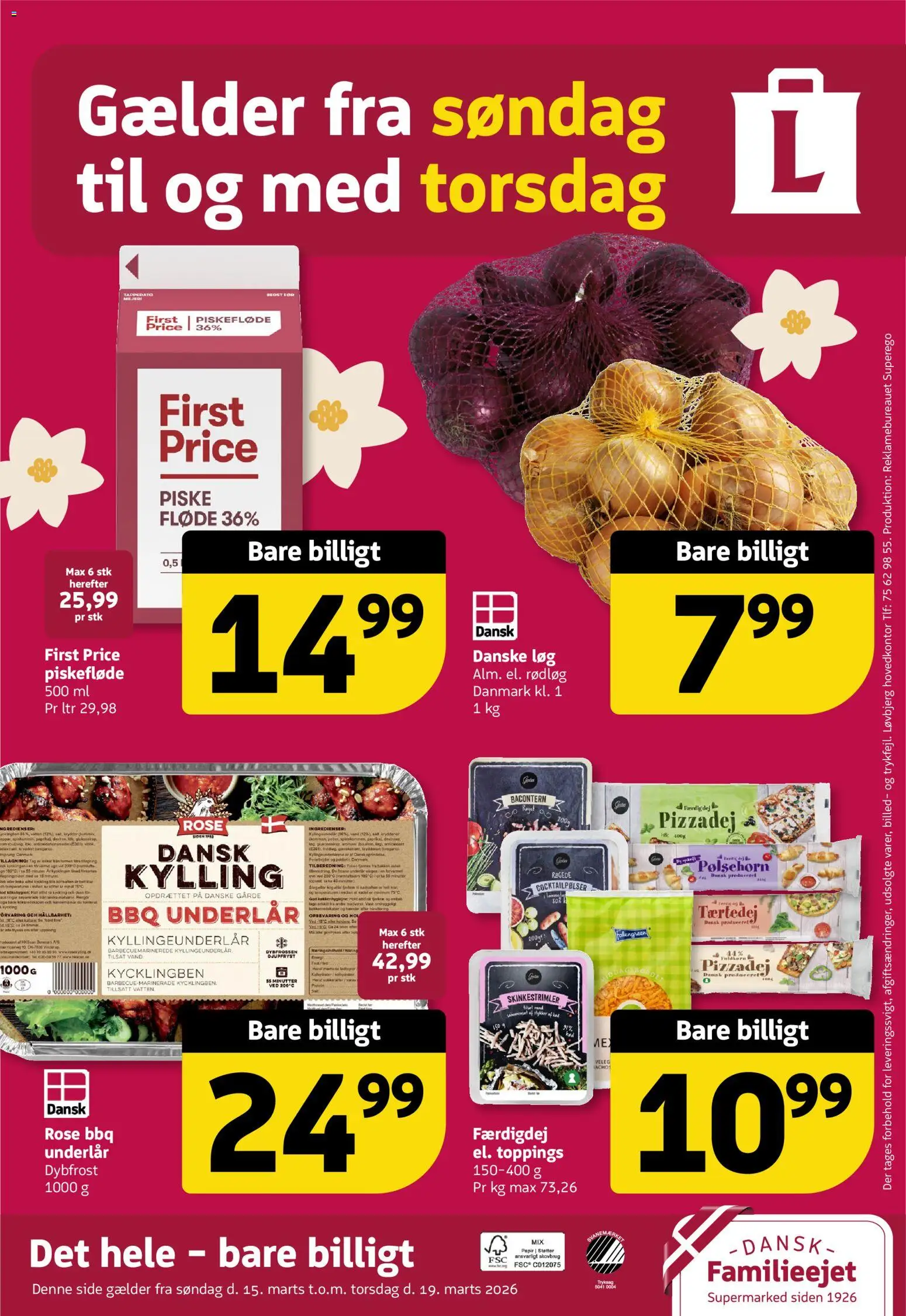 Løvbjerg tilbudsavis – gyldig fra 13.03.2026 | Side: 32 | Produkter: Pølsehorn, Fløde, Cocktailpølser, Løg