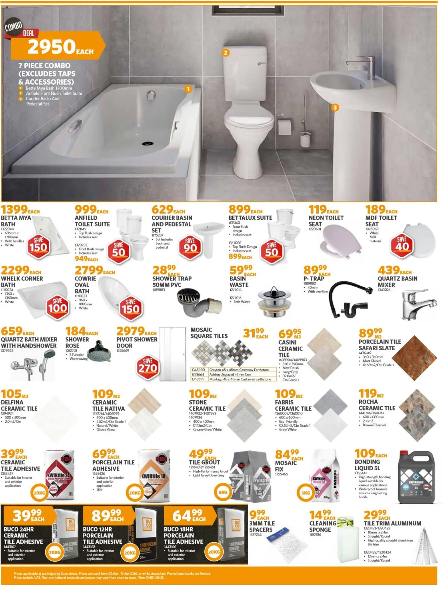 New BUCO catalogue – valid from 23.03.2026 | Page: 6 | Products: Gloss, Bath, Shower, Basin