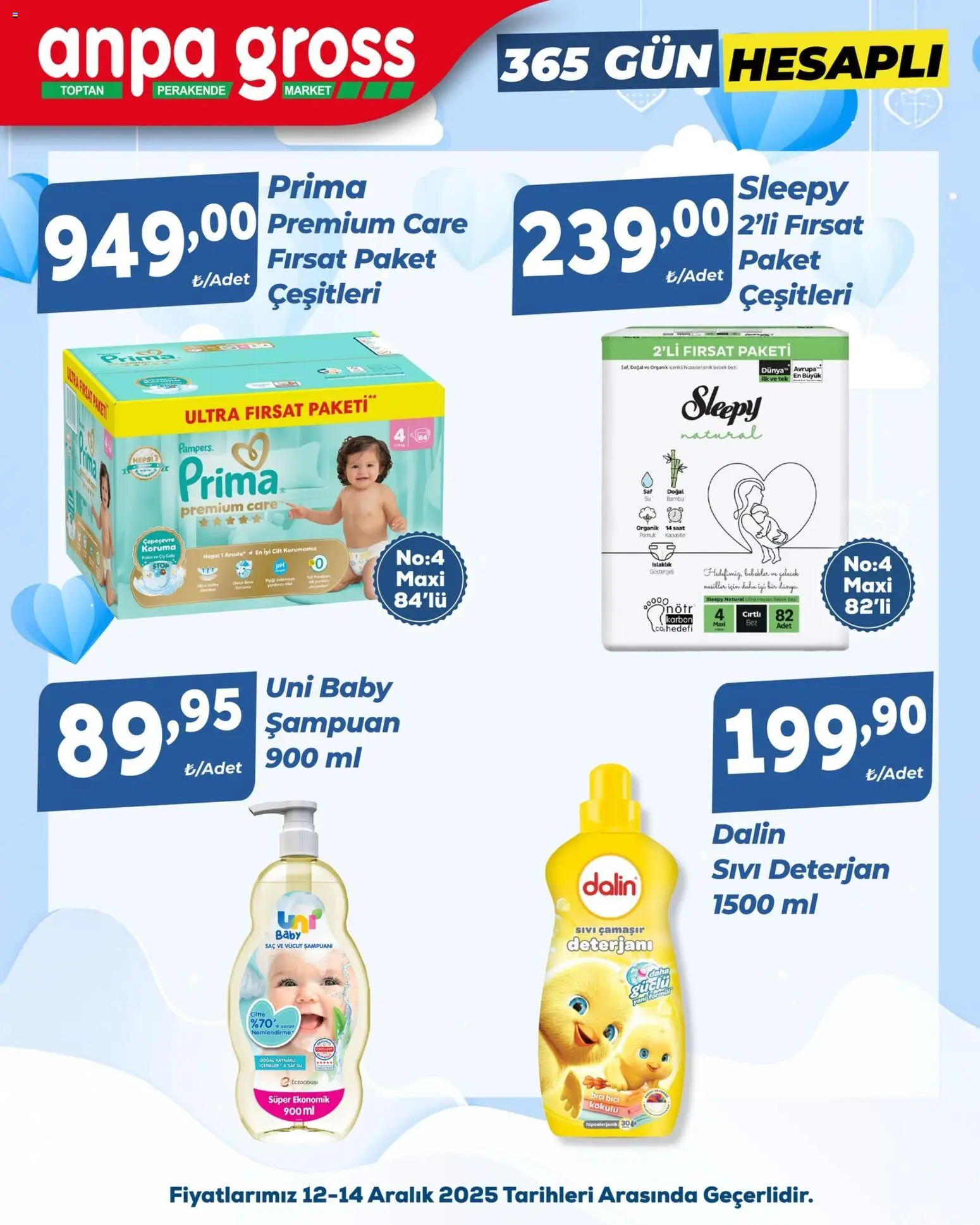 Anpa Gross Bebek - 12.12.2025 tarihinden itibaren geçerlidir | Sayfa: 1 | Ürünler: Şampuan, Deterjan, Saat