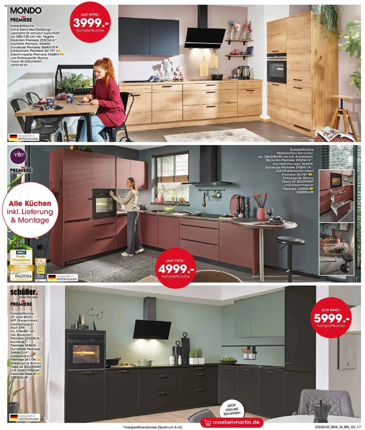 Möbel Martin Sale – gültig ab 02.01.2026 | Seite: 17 | Produkte: Geschirrspüler, Kochfeld, Backofen, Kuchen