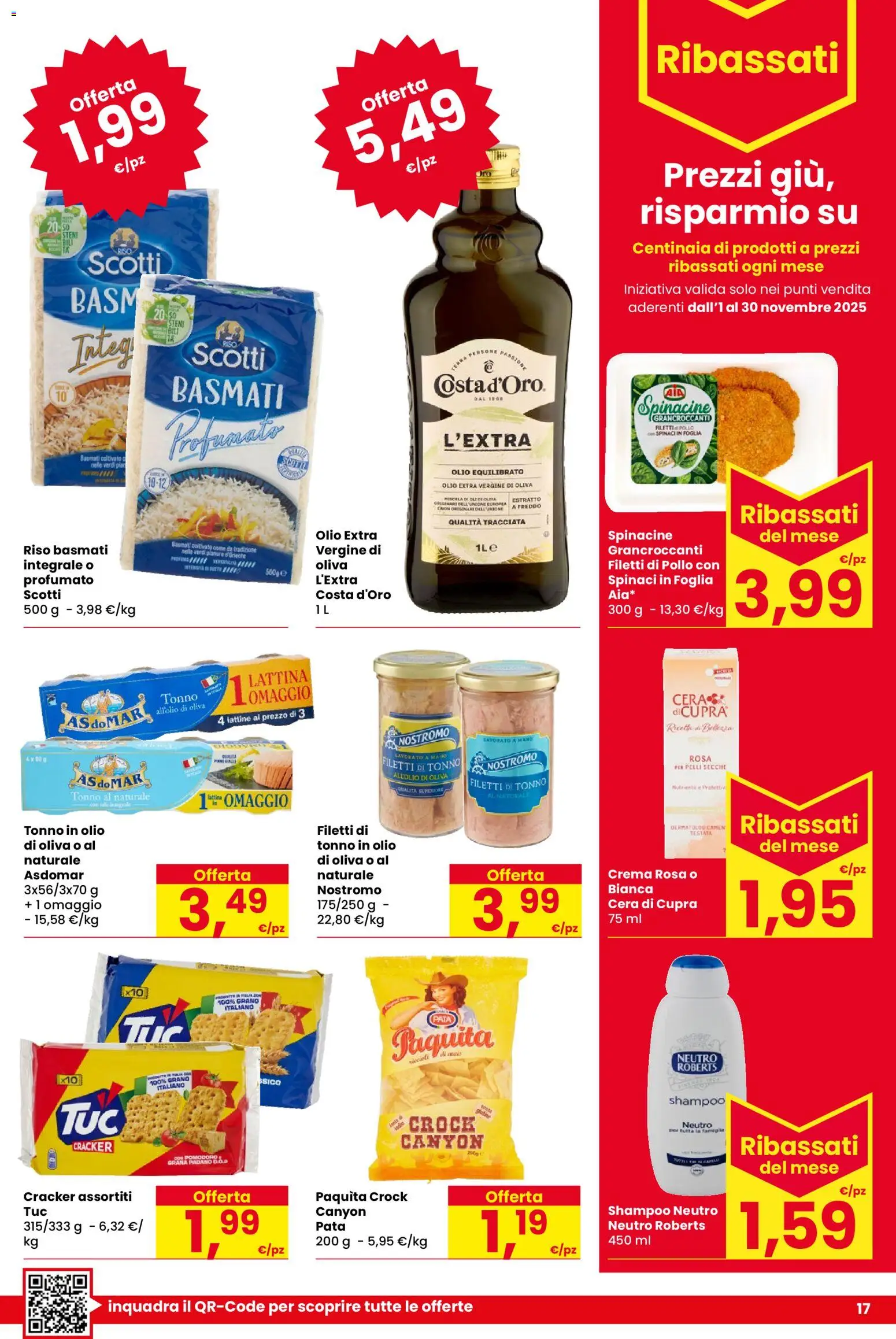 Volantino Despar del 13.11.2025 | Pagina: 17 | Prodotti: Shampoo, Spinaci, Tonno, Grana Padano