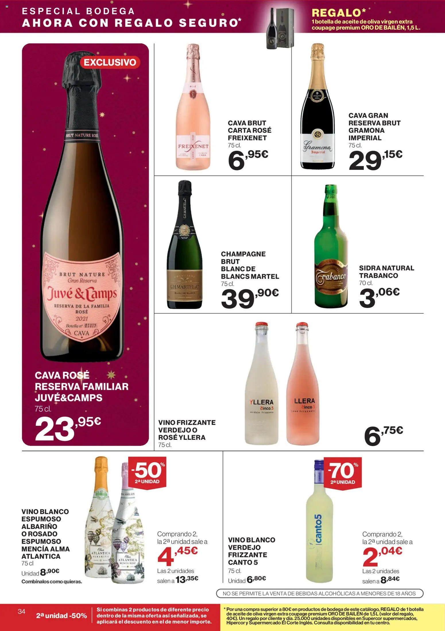 Supercor folleto │ válido desde el 18.12.2025 | Página: 34 | Productos: Aceite, Vino, Aceite de oliva, Aceite de oliva virgen extra