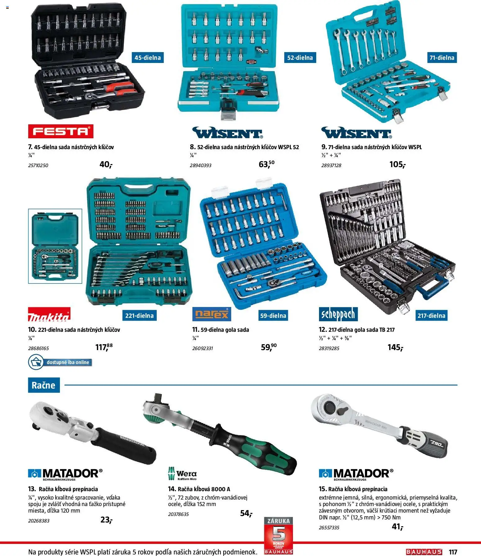 Nové Bauhaus akcie – leták je platný od 26.01.2026 | Strana: 117 | Produkty: Gola sada