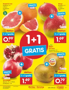 Netto Marken-Discount Prospekt 	 ab 03.11.2025 gültig | Seite: 5 | Produkte: Granatapfel, Grapefruit, Mango, Kiwi
