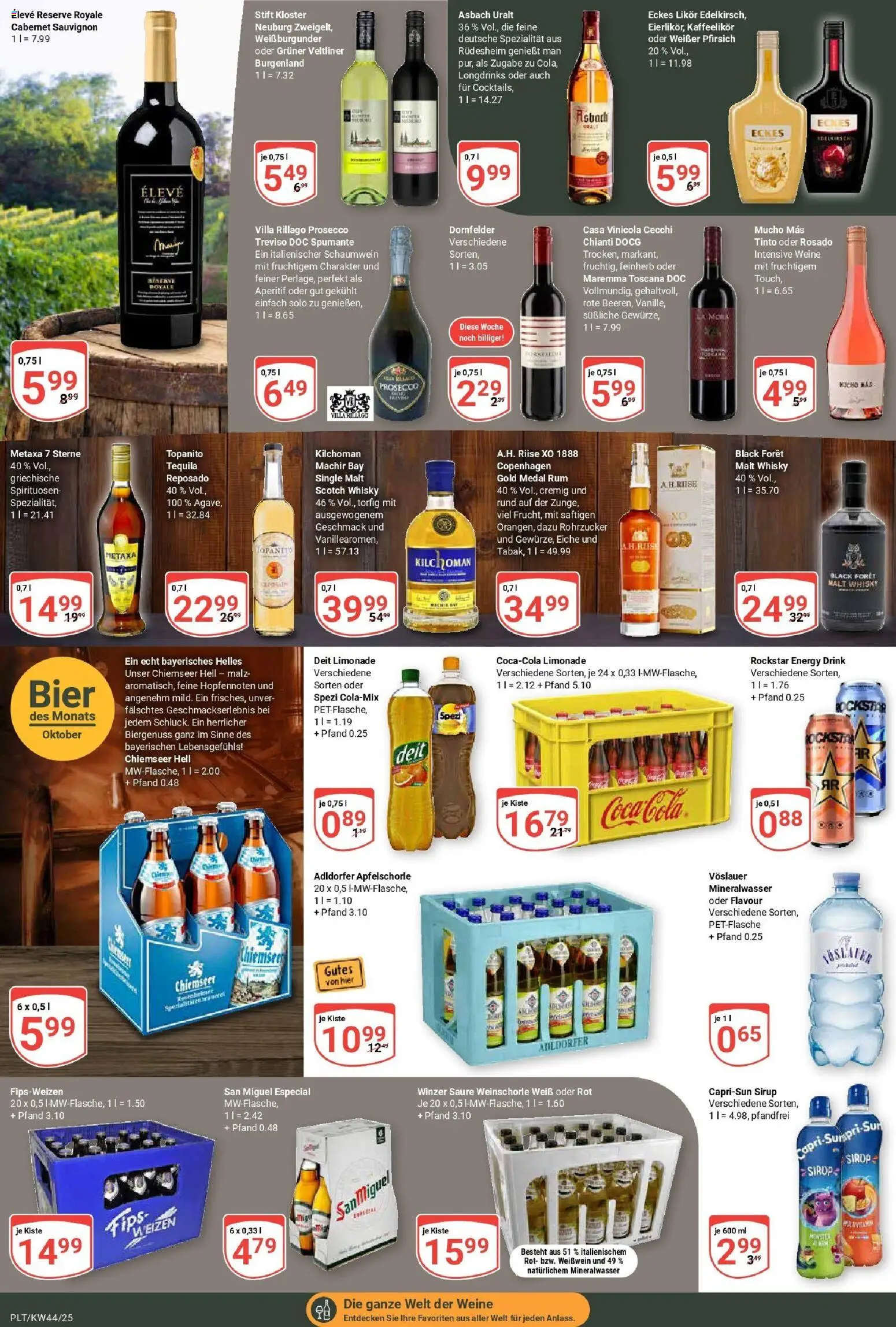 Globus prospekt Plattling	 – gültig ab 26.10.2025 | Seite: 16 | Produkte: Rockstar energy, Weißwein, Sirup, Tequila