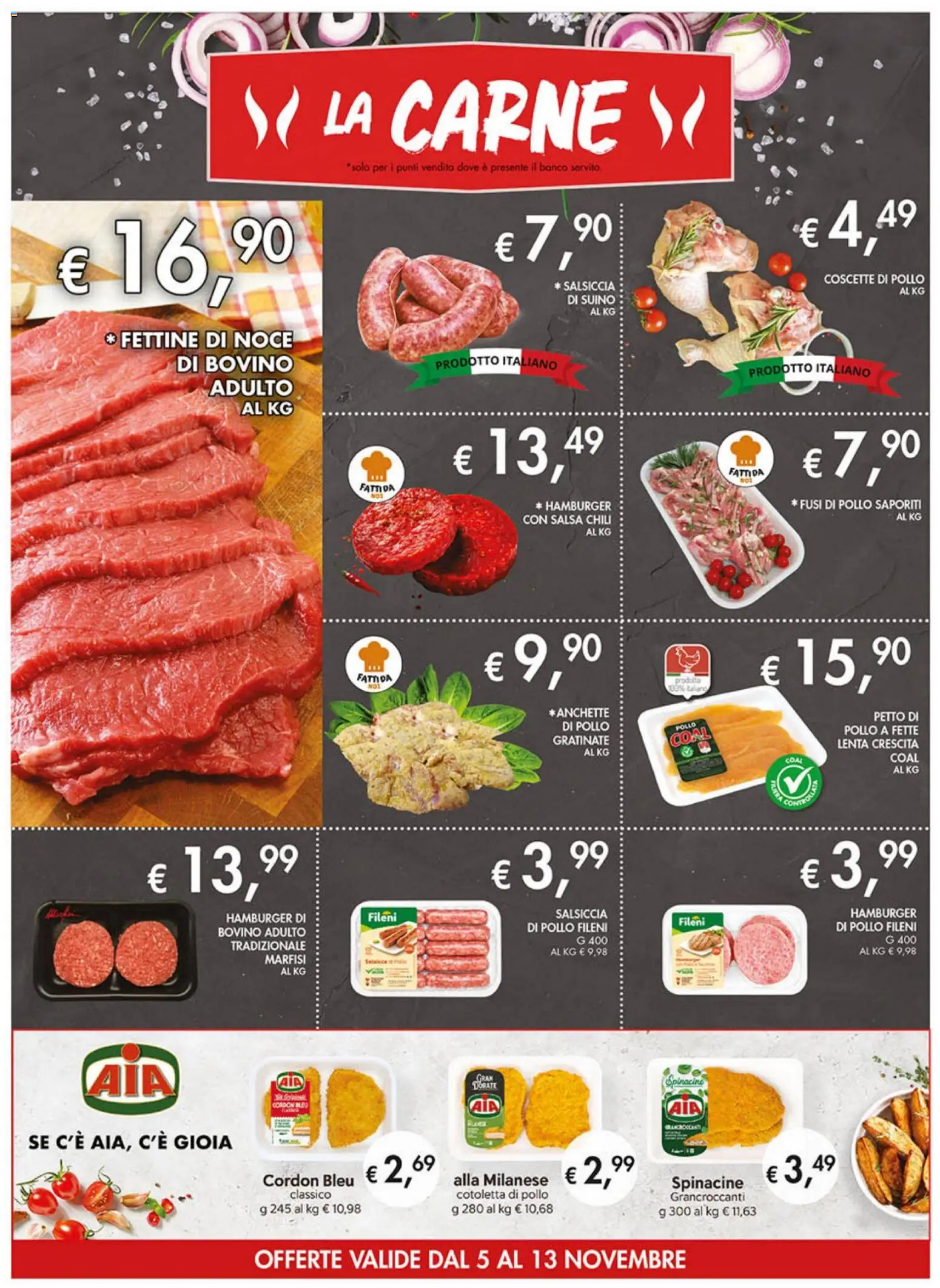 Volantino Coal del 05.11.2025 | Pagina: 8 | Prodotti: Bovino, Salsa, Suino, Hamburger