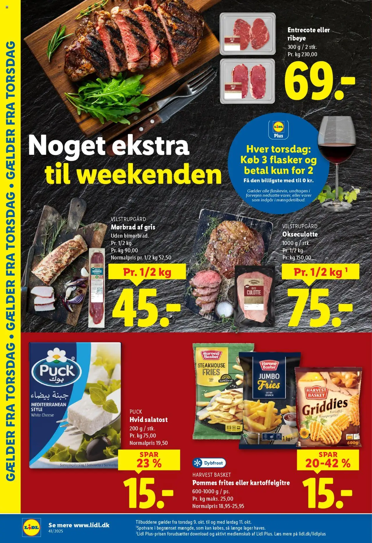 Lidl tilbudsavis – gyldig fra 05.10.2025 | Side: 2 | Produkter: Pommes frites, Salatost, Entrecote, Søm
