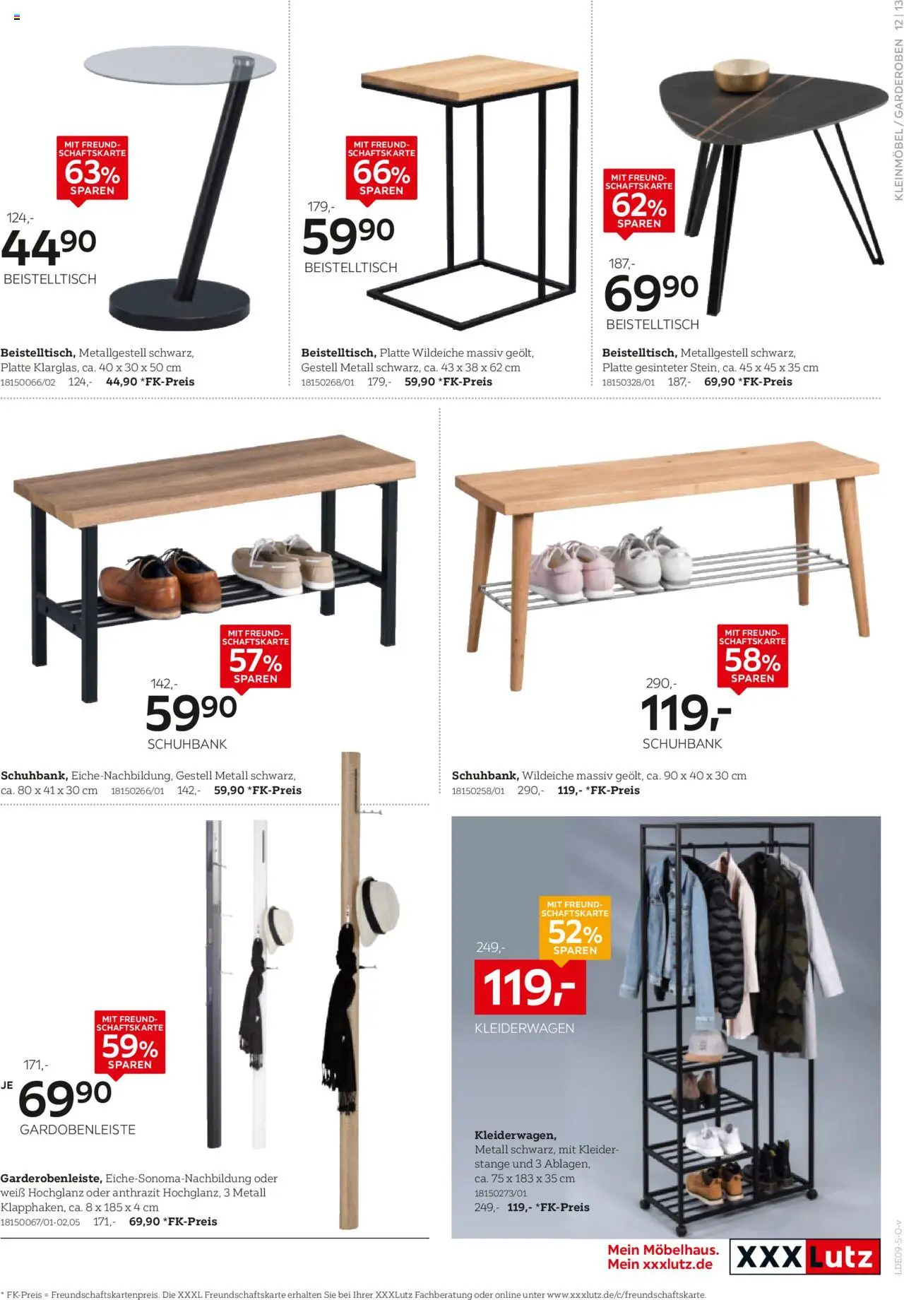 XXXL Lutz  Aufbewahrung & Deko – gültig ab 15.09.2025 | Seite: 13 | Produkte: Beistelltisch, Schuhbank