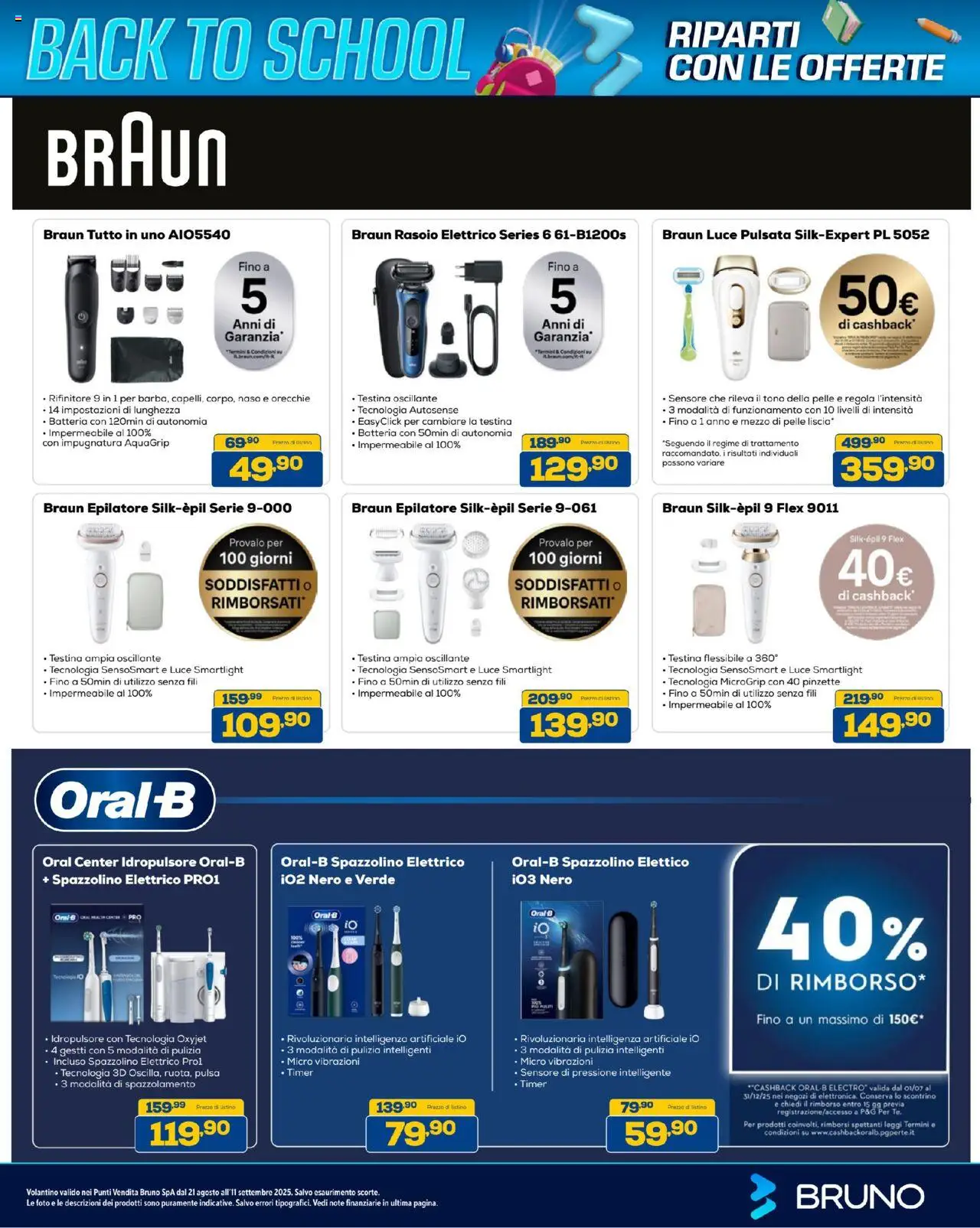 Volantino BRUNO del 21.08.2025 | Pagina: 55 | Prodotti: Rasoio elettrico, Epilatore, Spazzolino elettrico, Batteria