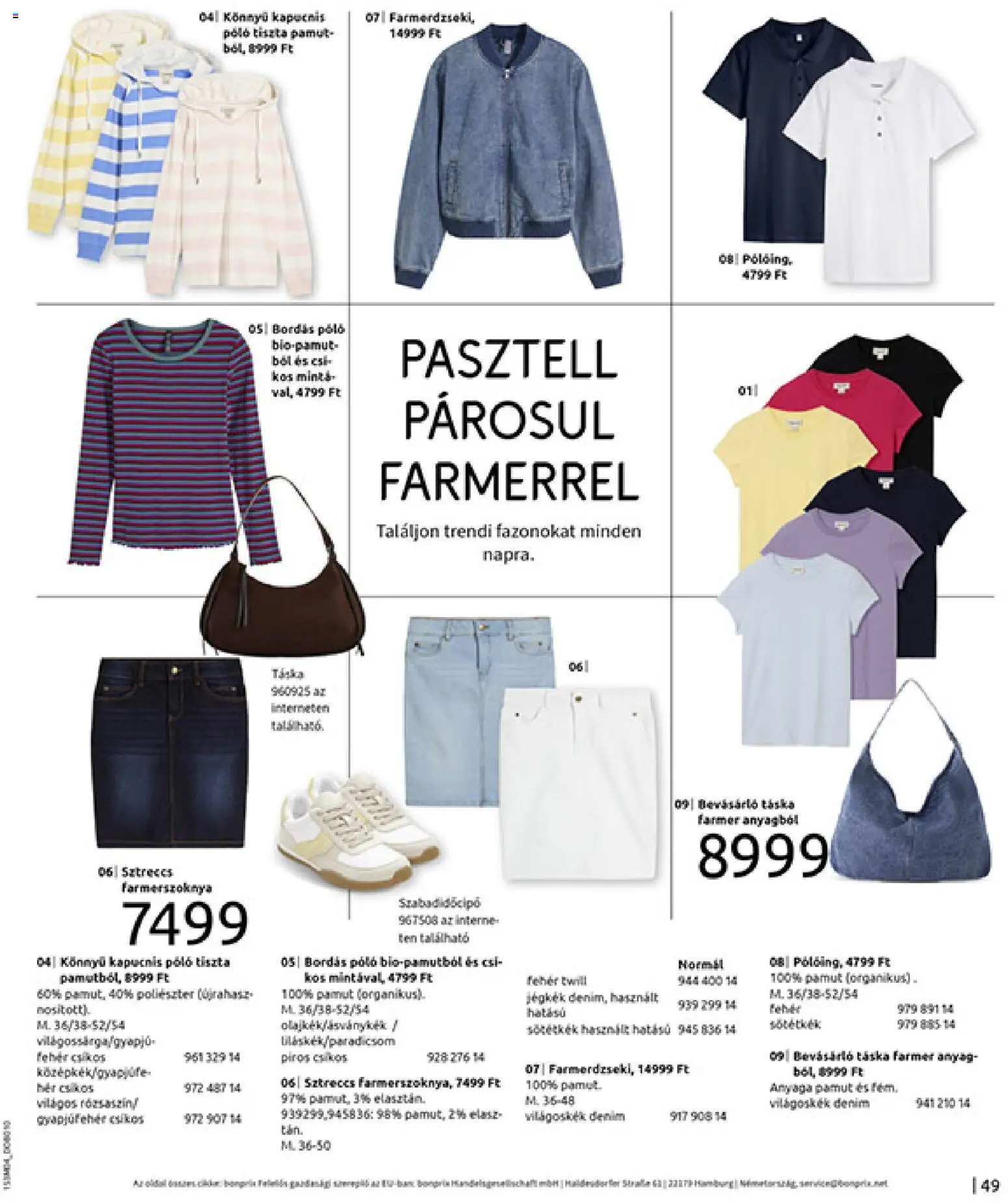 Bonprix akciós ujság - amely érvényes a következő dátumtól: 30.03.2026 | Oldal: 51 | Termékek: Farmer, Táska