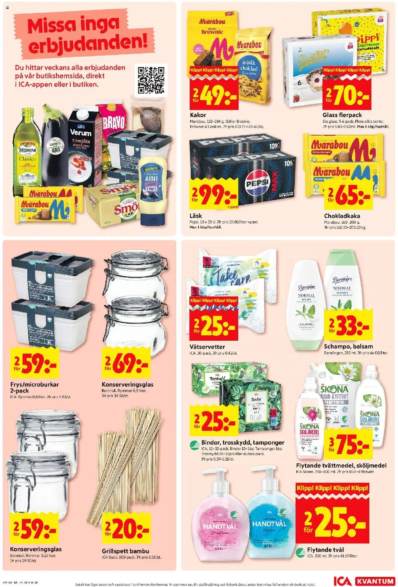 ICA Kvantum reklamblad aktuell från 14.07.2025 | Sida: 5 | Produkter: Trosskydd, Tvål, Mjölk, Choklad