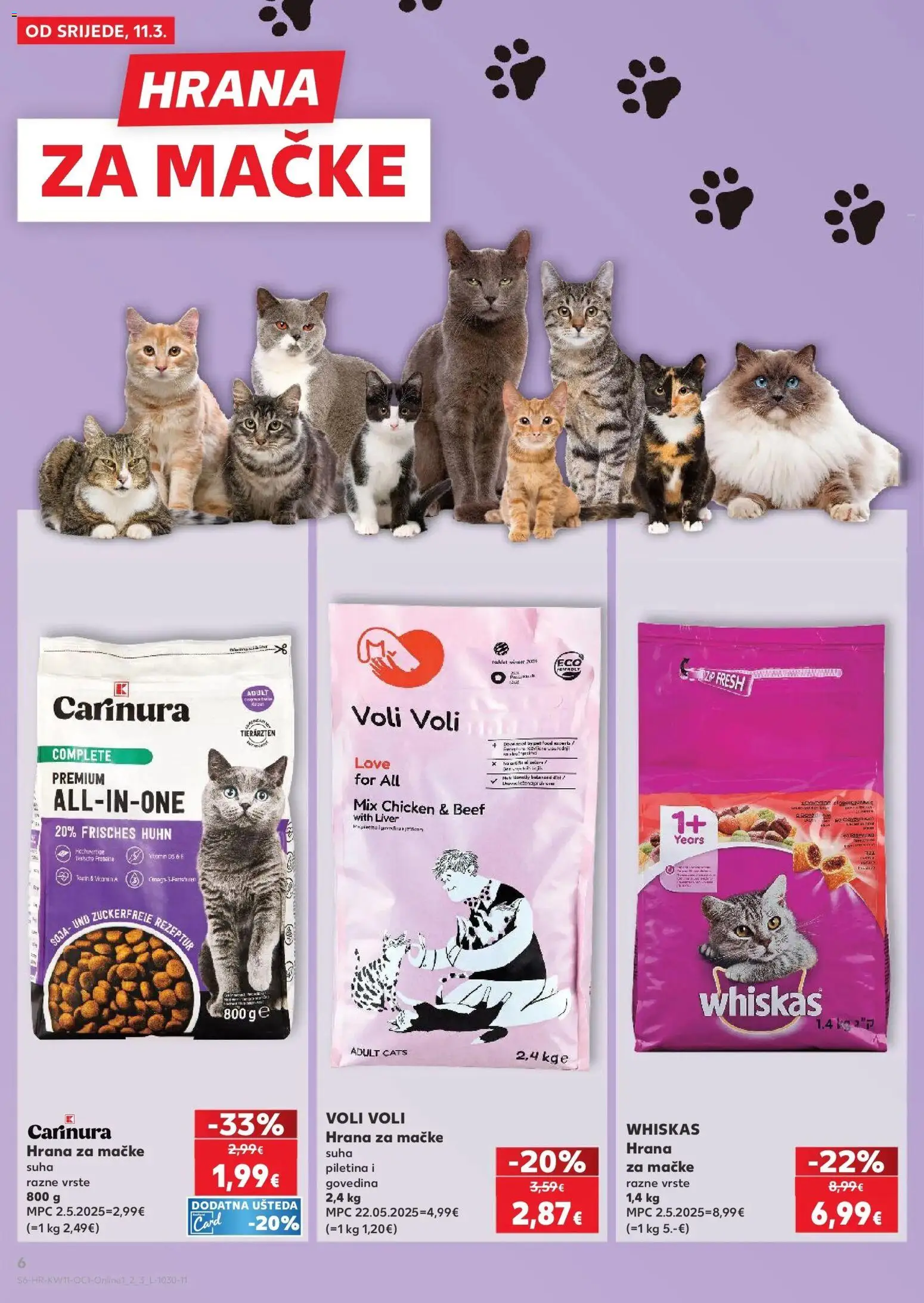Kaufland katalog | vrijedi od 10.03.2026 | Stranica: 6 | Proizvodi: Whiskas, Piletina, Govedina, Hrana za mačke