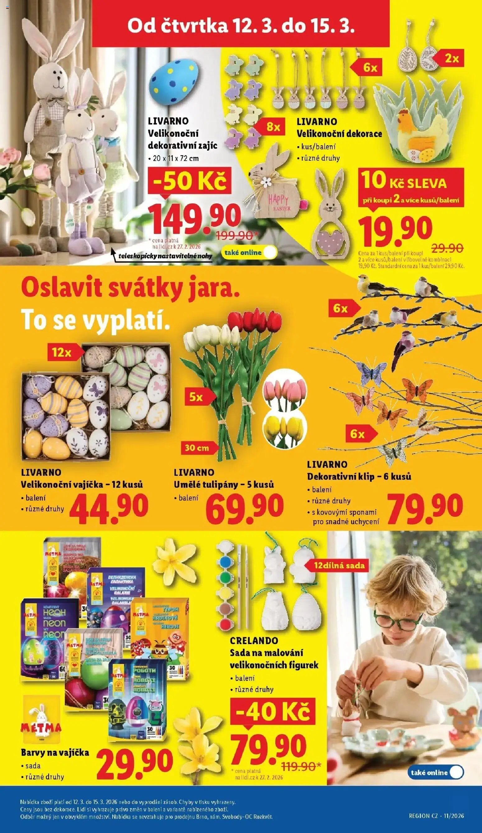 Lidl aktuální leták od 12.03.2026 | Strana: 33 | Produkty: Umělé tulipány, Tulipány, Barvy, Dekorace