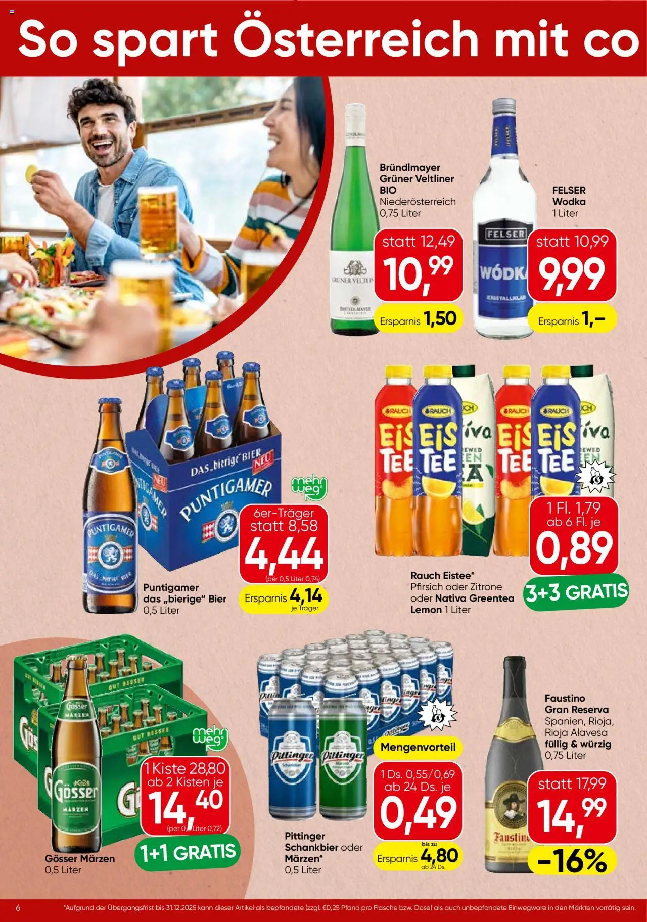 Spar Flugblatt - Burgenland gültig ab 21.08.2025 | Seite: 6 | Produkte: Wodka, Eis, Pfirsich, Tee
