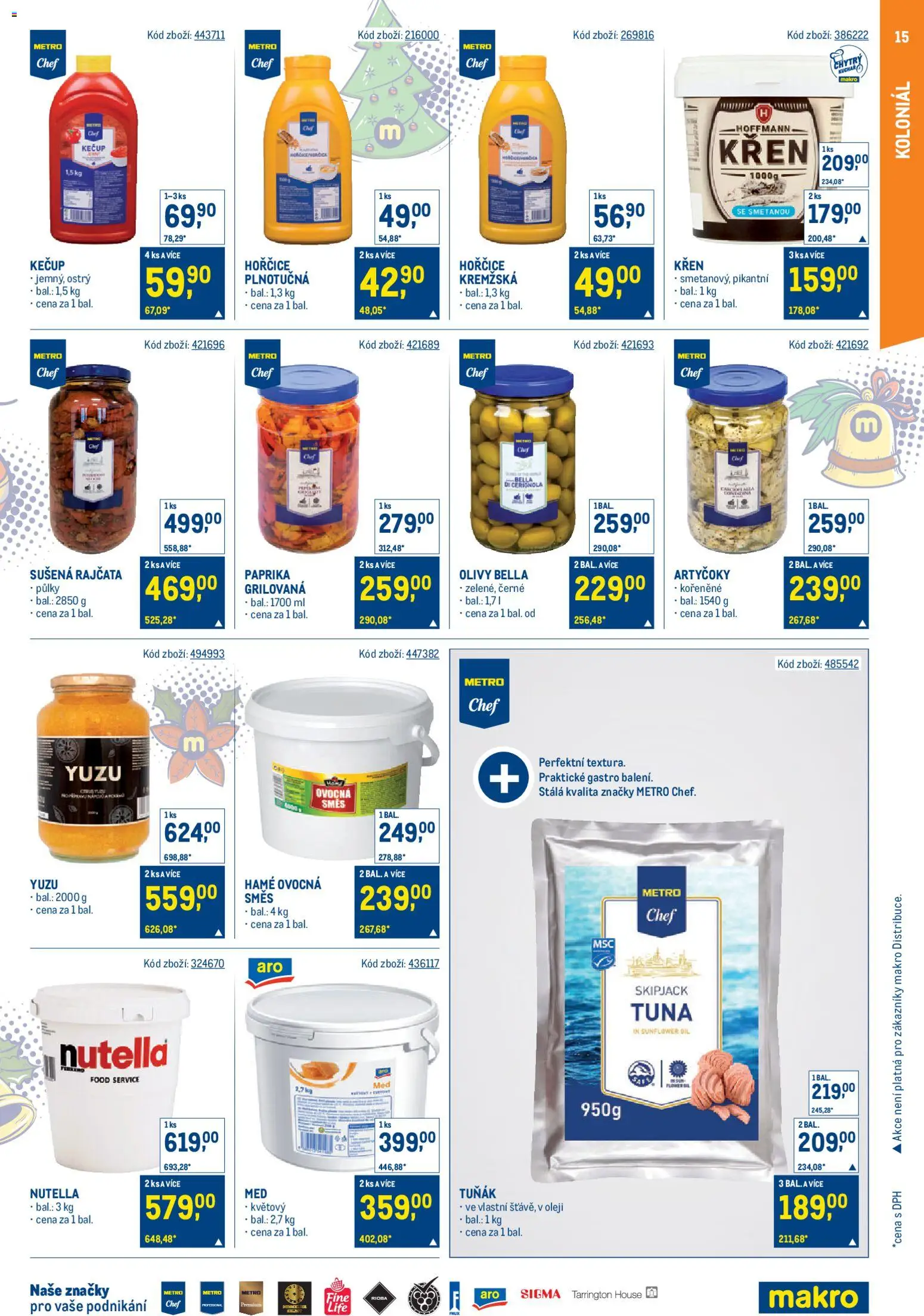 Makro leták - Gastronomie od 17.12.2025 | Strana: 15 | Produkty: Kečup, Hořčice, Olivy, Nutella