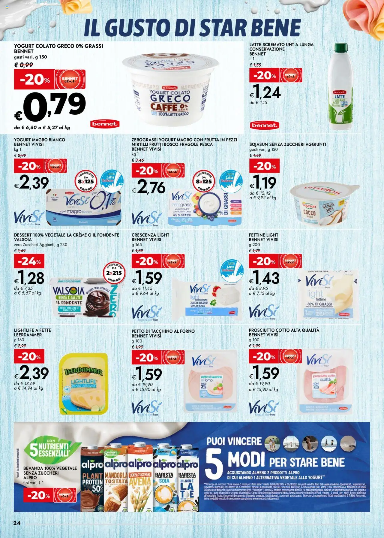 Volantino bennet del 25.09.2025 | Pagina: 24 | Prodotti: Yogurt, Prosciutto, Cocco, Forno