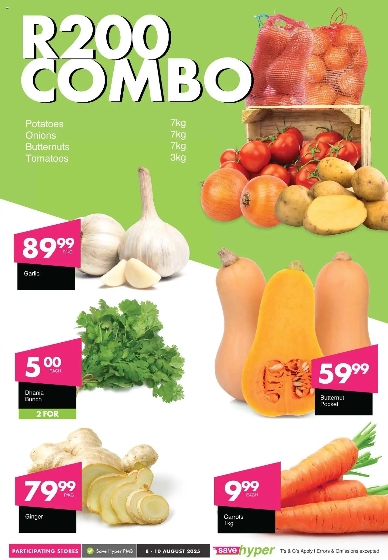 Save Weekend WOW │ valid from 08.08.2025 | Page: 4 | Products: Tomatoes, Carrots, Potatoes, Garlic