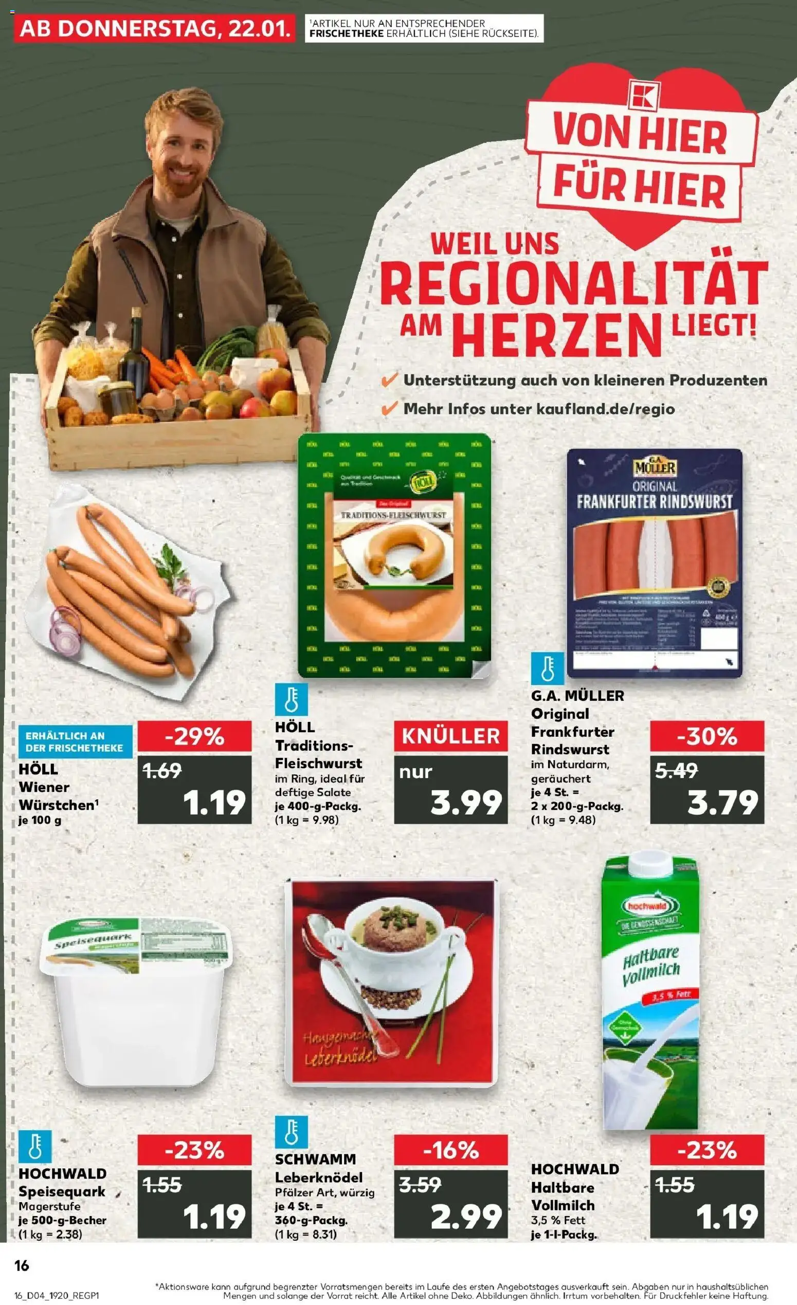 Kaufland prospekt Hermeskeil	 – gültig ab 22.01.2026 | Seite: 1 | Produkte: Wiener wurstchen, Speisequark
