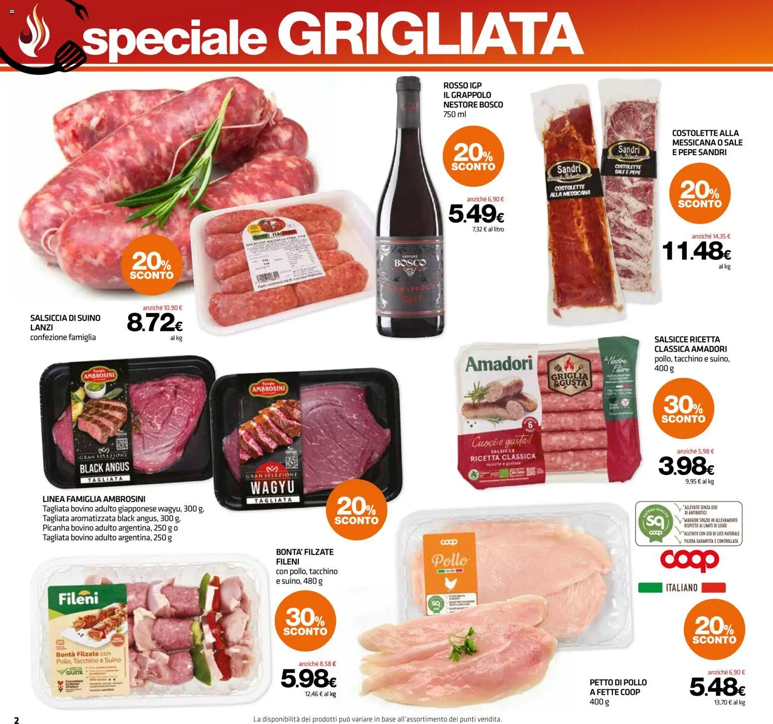 Volantino Superconti del 23.04.2026 | Pagina: 2 | Prodotti: Bovino, Petto di Pollo, Pollo, Sale
