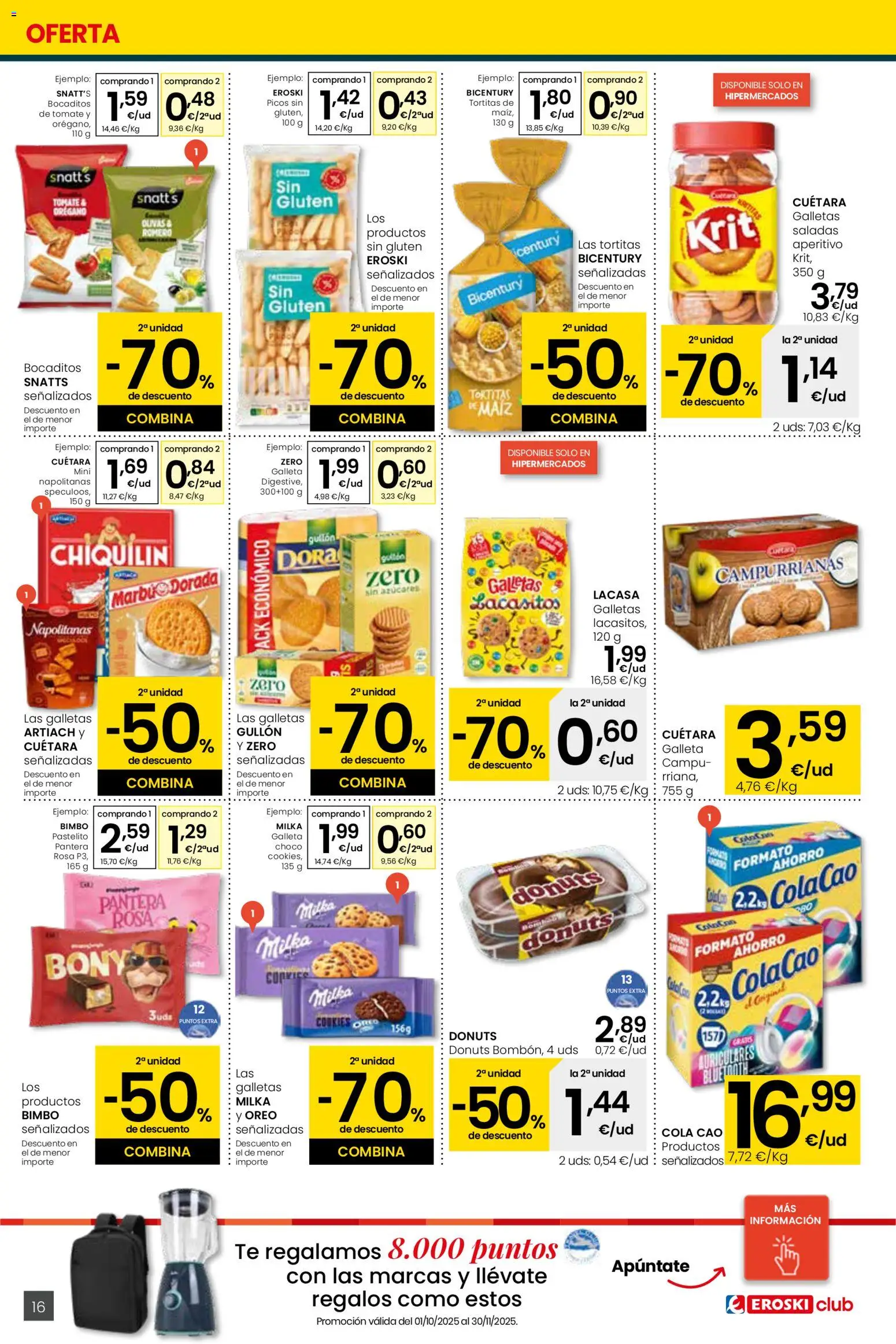 Eroski folleto │ válido desde el 13.11.2025 | Página: 16 | Productos: Té, Galletas, Donuts