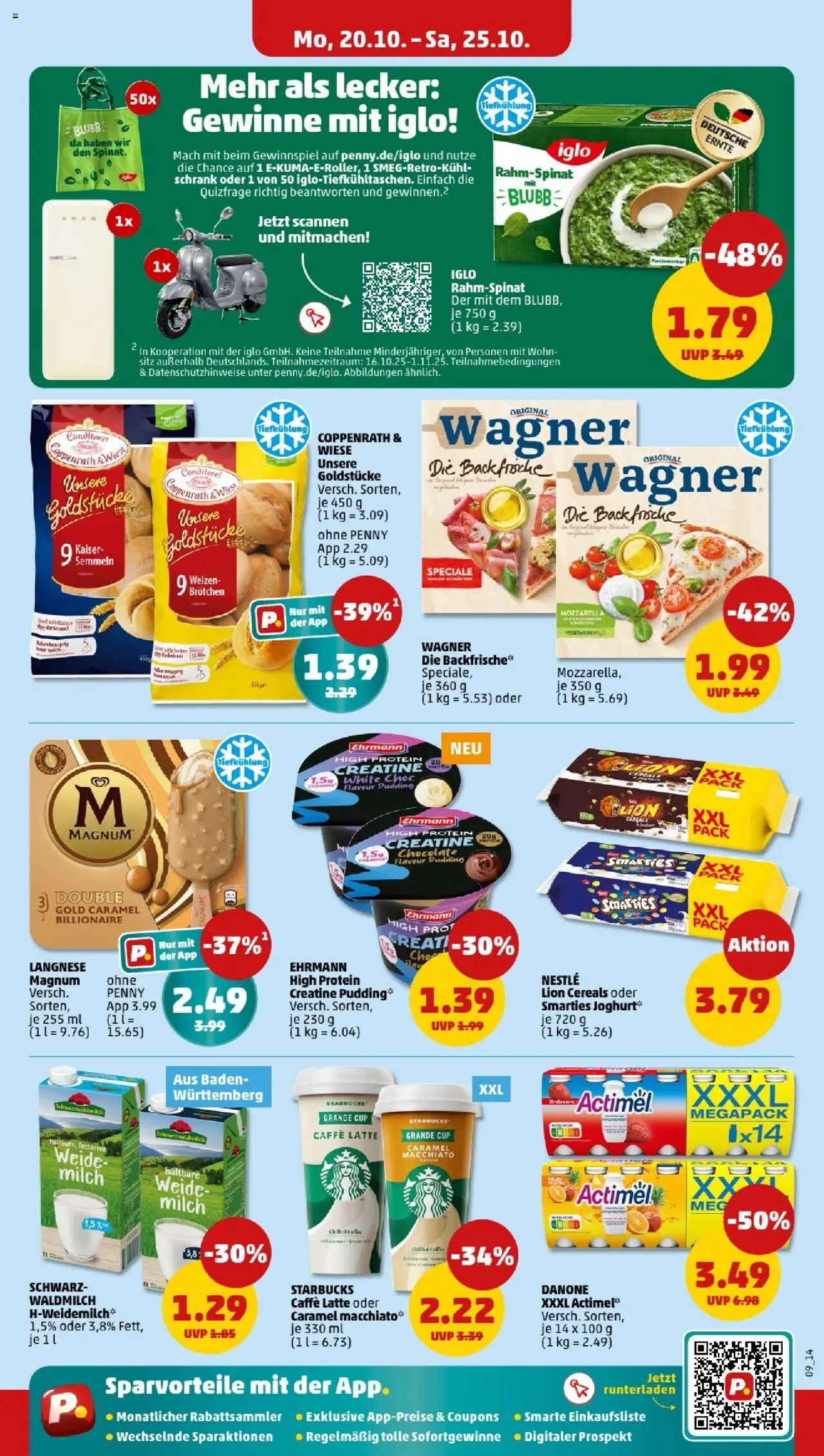 Penny - Baden-Württemberg – gültig ab 20.10.2025 | Seite: 9 | Produkte: Langnese, Mozzarella, Iglo, Pudding