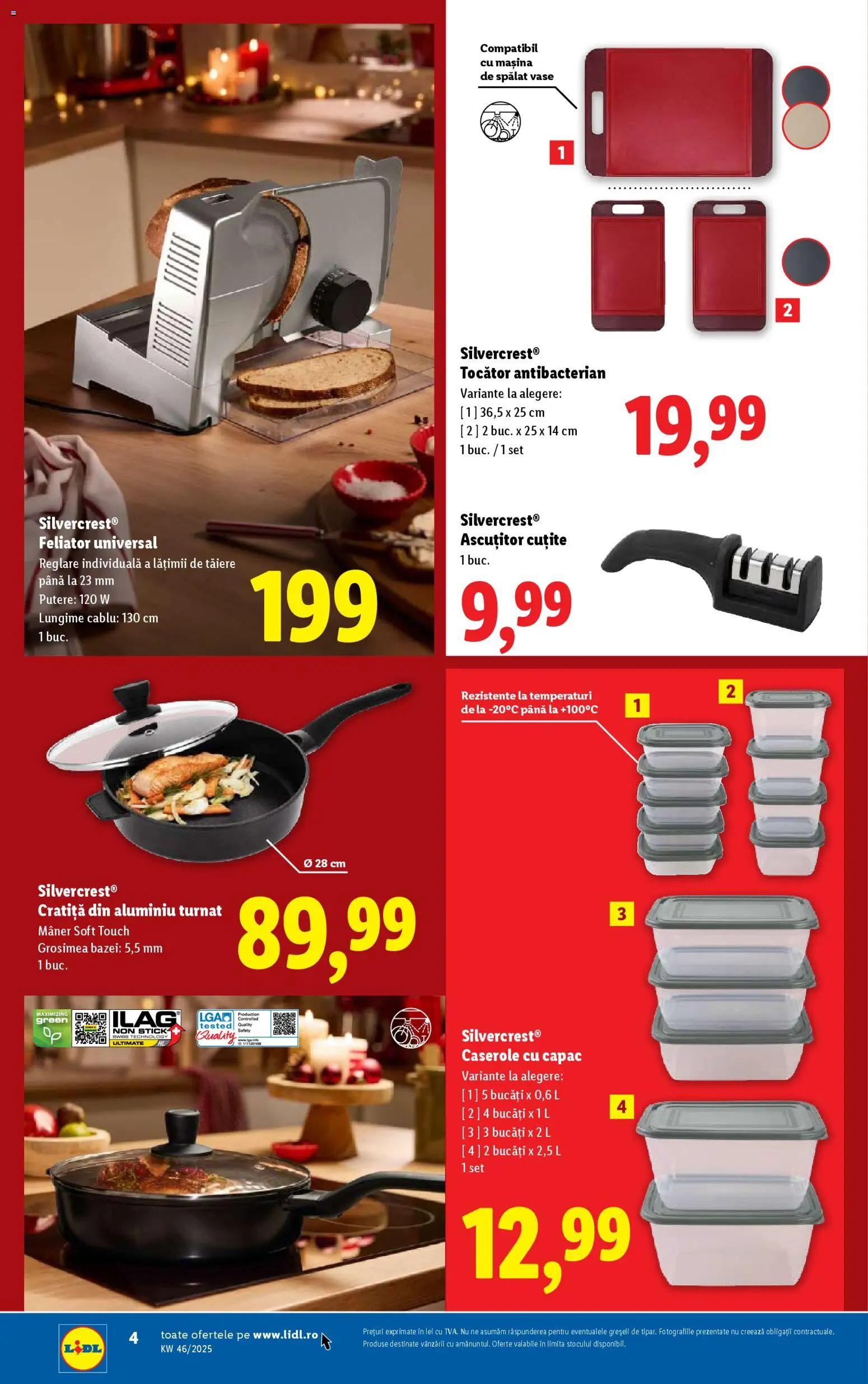 Noul catalog Lidl – valabil de la 10.11.2025 | Pagină: 4 | Produse: Pepino, Caserole, Mâner, Tocător