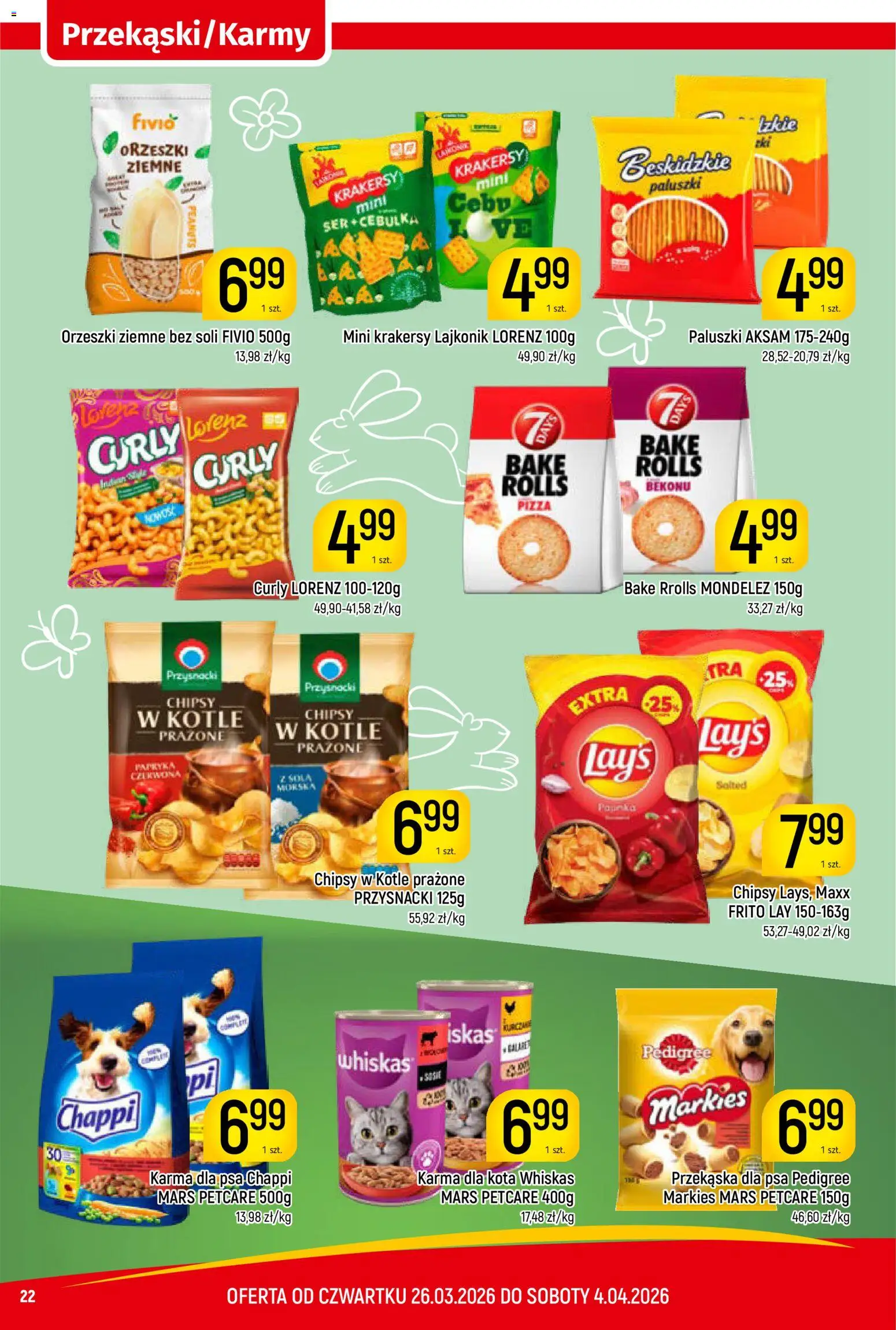 Piotruś Pan gazetka od 26.03.2026 | Strona: 22 | Produkty: Chipsy, Pedigree, Krakersy, Pizza