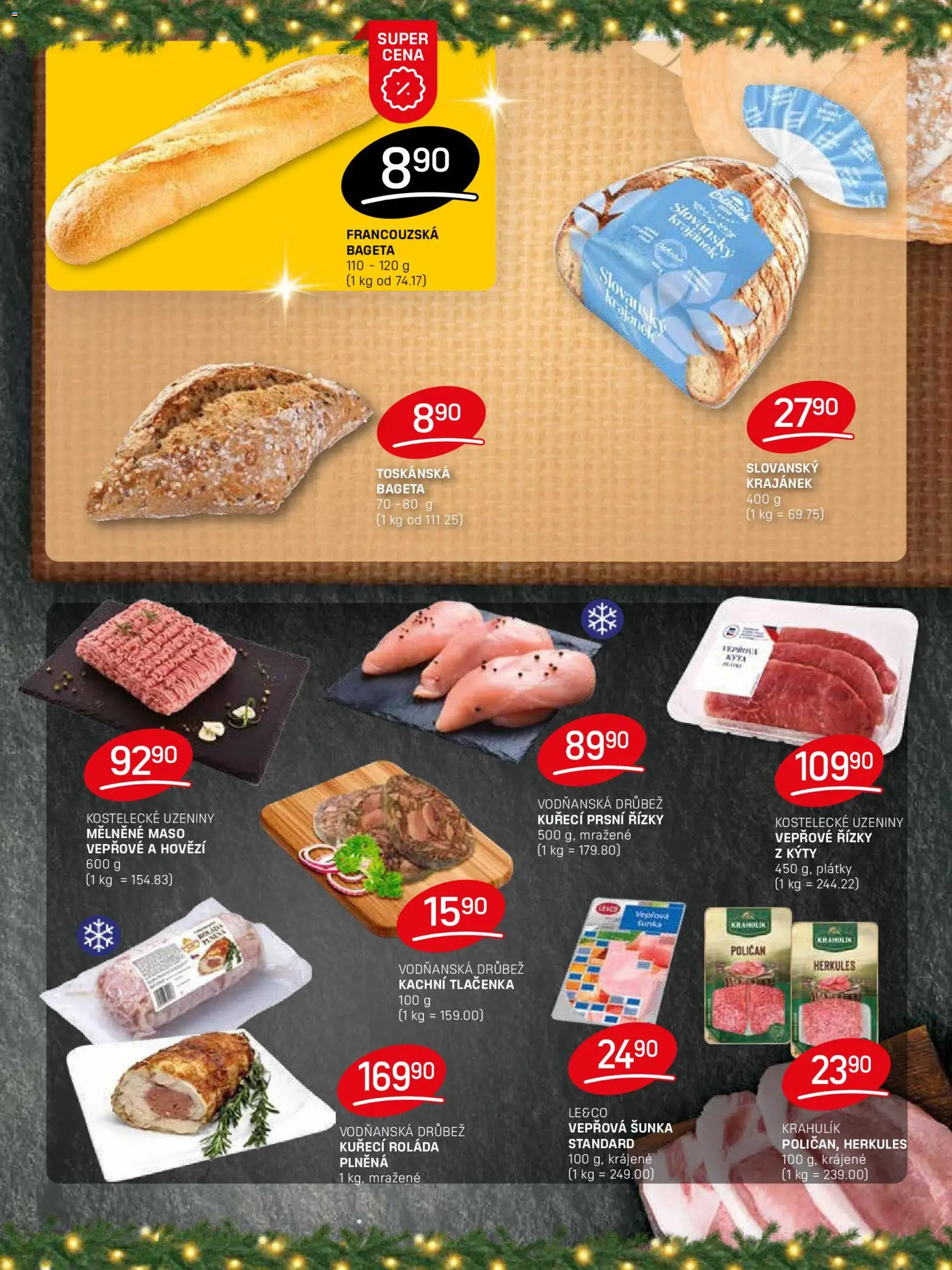 Flop leták od 22.12.2025 | Strana: 3 | Produkty: Vepřové řízky, Hovězí, Uzeniny, Maso