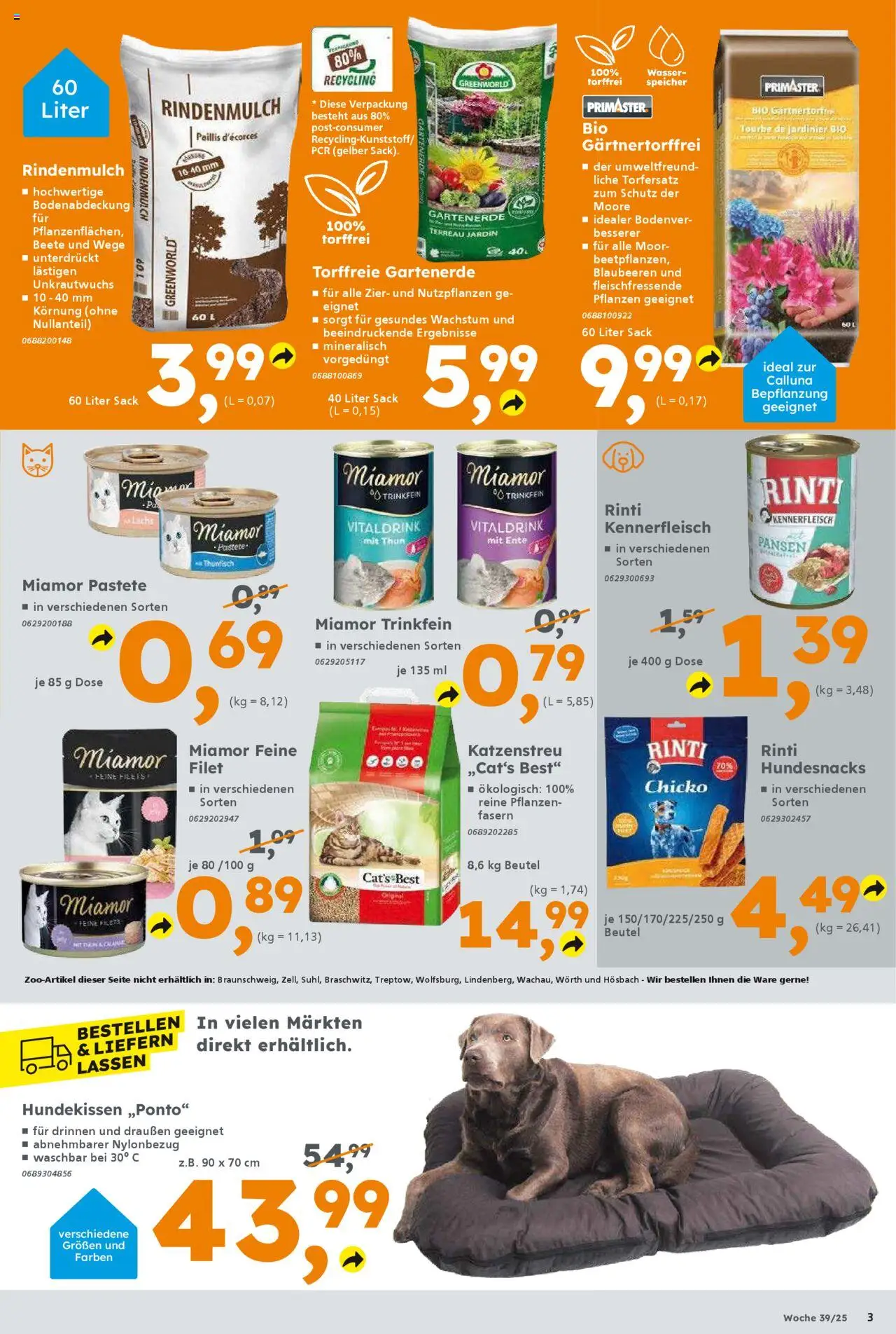 Globus Baumarkt Prospekt 	 – gültig ab 22.09.2025 | Seite: 3 | Produkte: Thunfisch, Lachs, Wasser, Blaubeeren