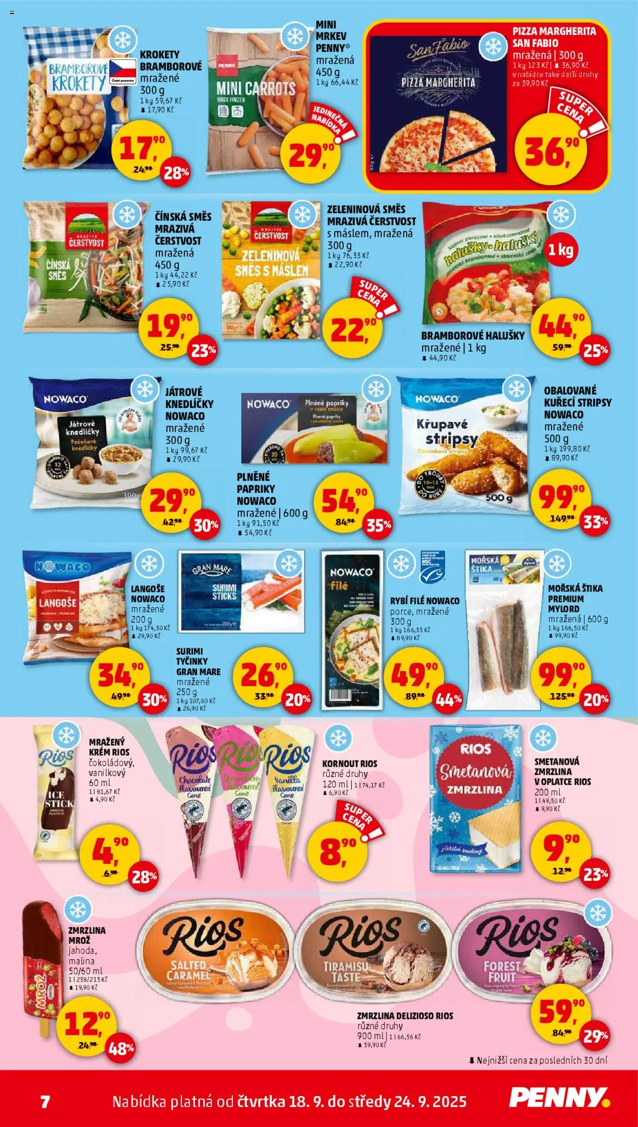 Penny Market leták - Čtvrtečník od 18.09.2025 | Strana: 7 | Produkty: Krokety, Tiramisu, Pizza, Krém