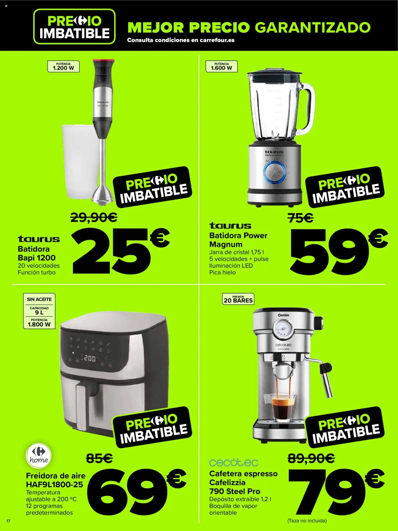 Carrefour Cyber Week │ válido desde el 02.12.2025 | Página: 17 | Productos: Ηλεκτρονικα ειδη, Aceite, Cafetera, Galette de chaise