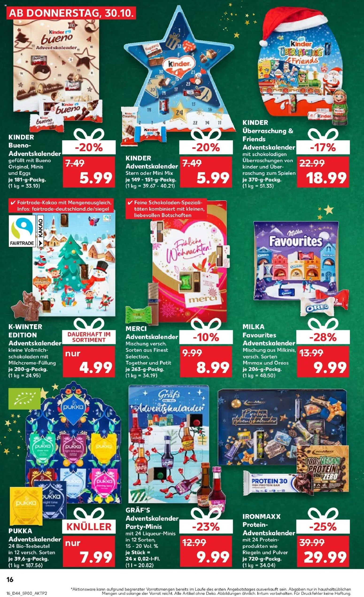 Kaufland prospekt Dippoldiswalde	 – gültig ab 30.10.2025 | Seite: 16 | Produkte: Merci, Kinder bueno, Milka