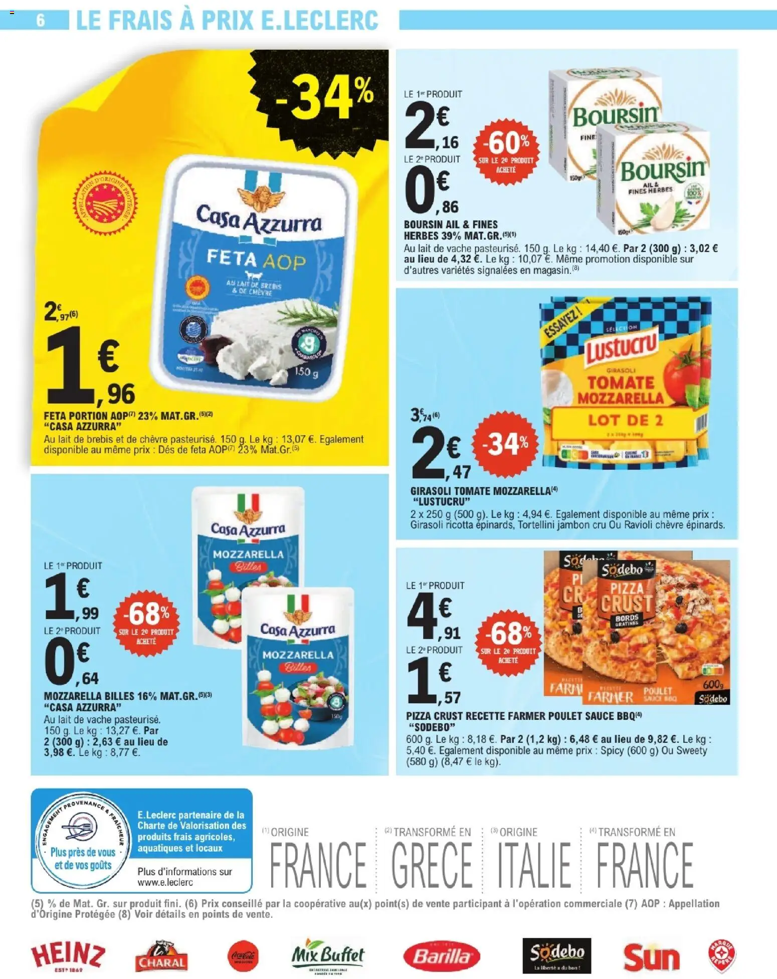 {H1} | Page: 6 | Produits: Mozzarella, Buffet, Pizza, Ricotta