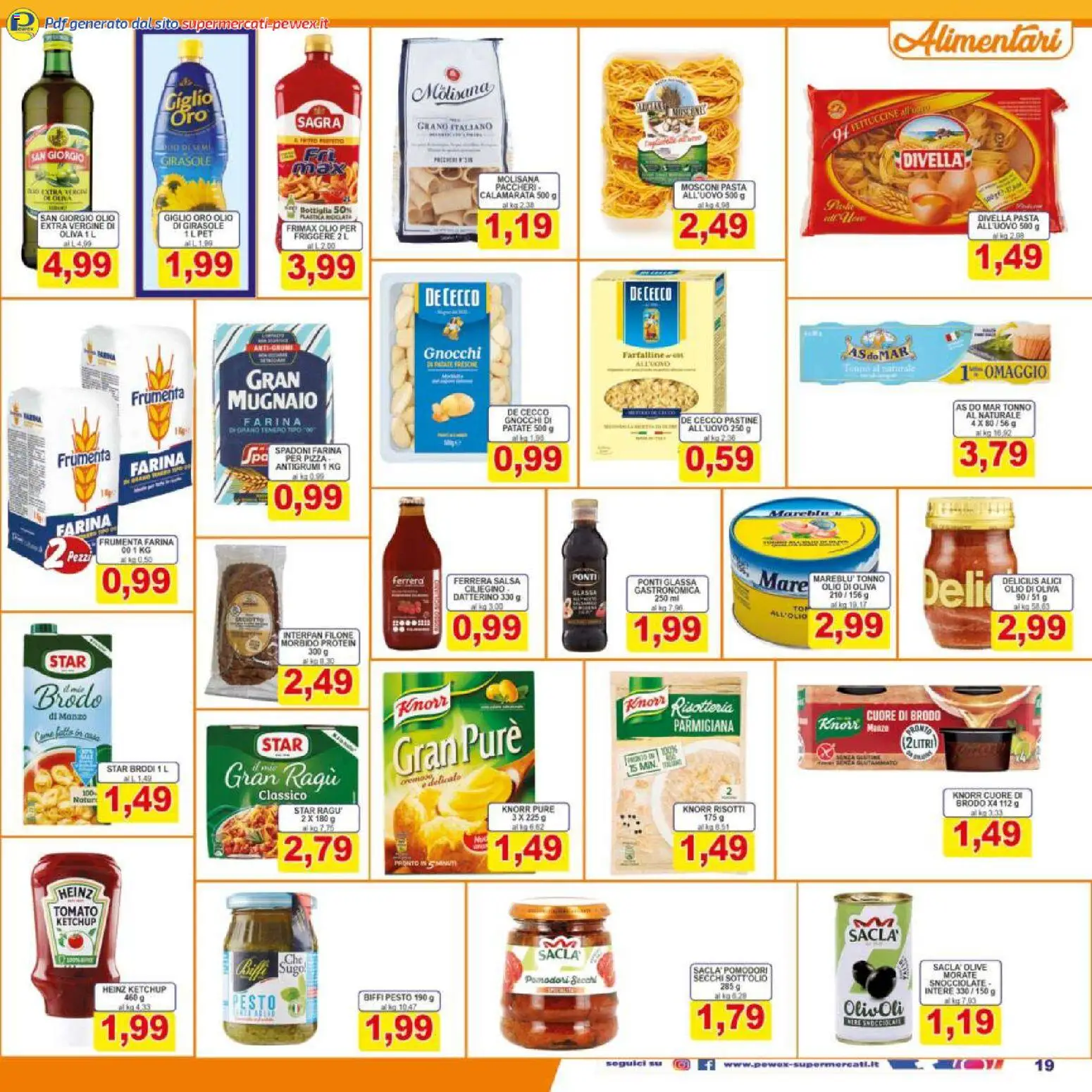Volantino Pewex del 17.03.2026 | Pagina: 19 | Prodotti: Pizza, Patate, Salsa, Olio
