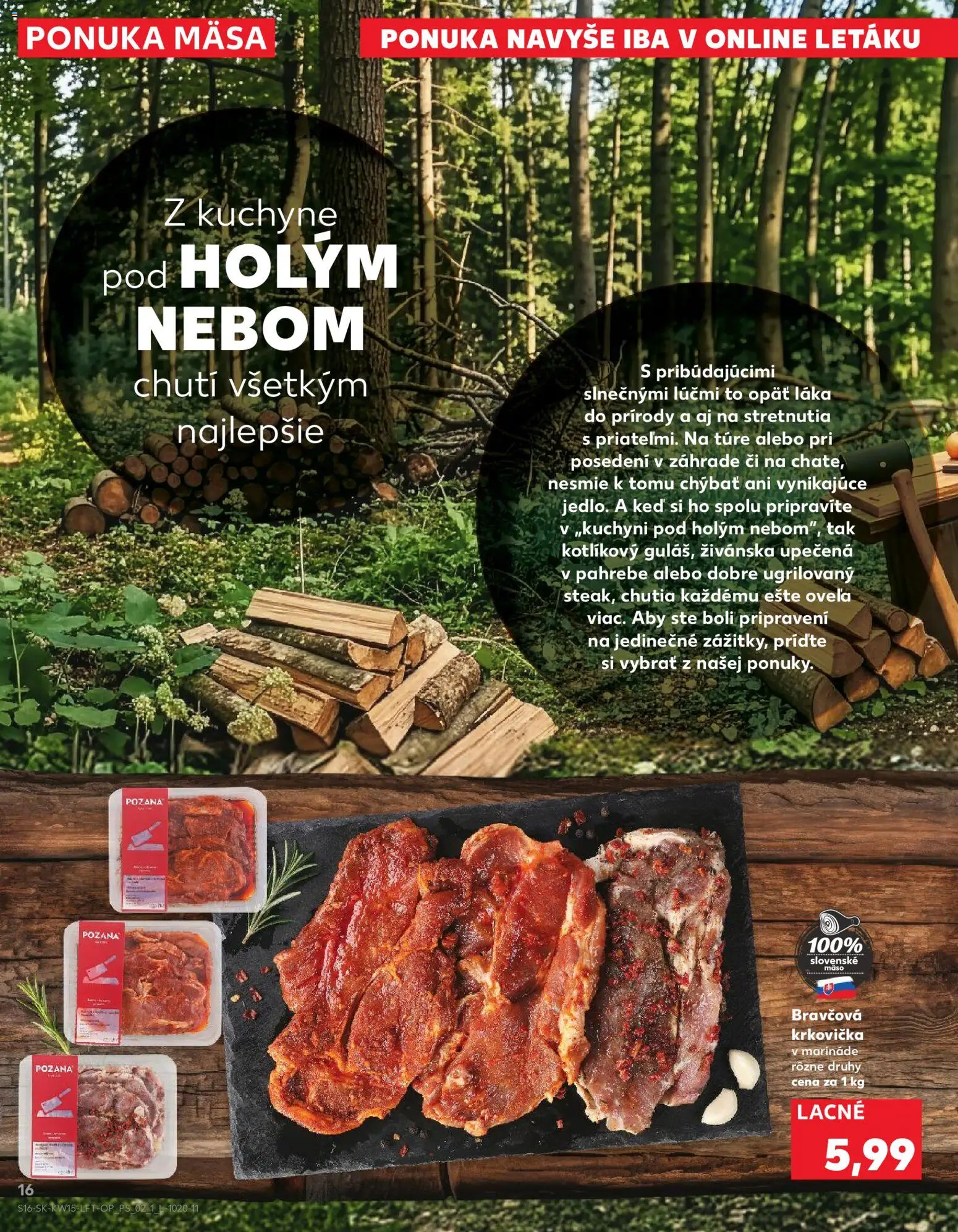 Nové Kaufland akcie – leták je platný od 09.04.2026 | Strana: 16 | Produkty: Bravčová krkovička, Kuchyne, Krkovička