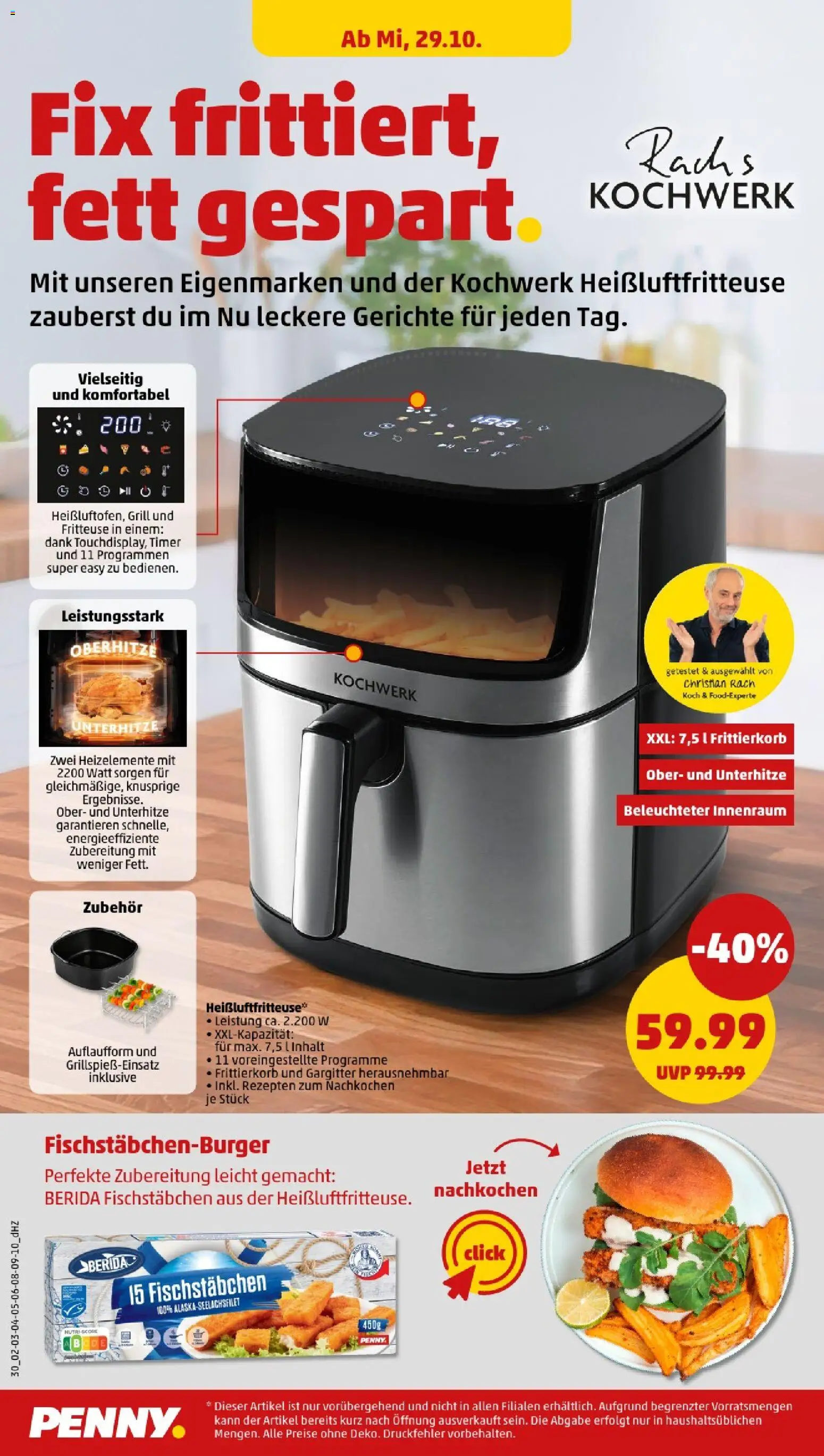 Penny - Hamburg  – gültig ab 27.10.2025 | Seite: 32 | Produkte: Grill, Fischstabchen, Fritteuse, Heißluftfritteuse