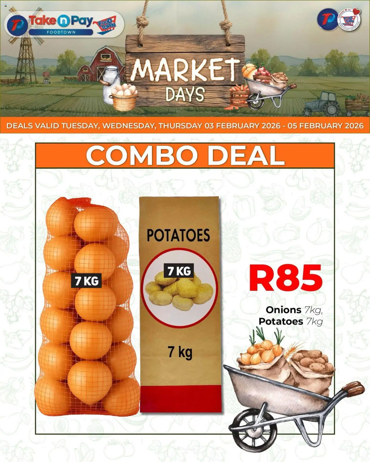 New Take n Pay catalogue – valid from 03.02.2026 | Page: 4 | Products: Potatoes, Onions