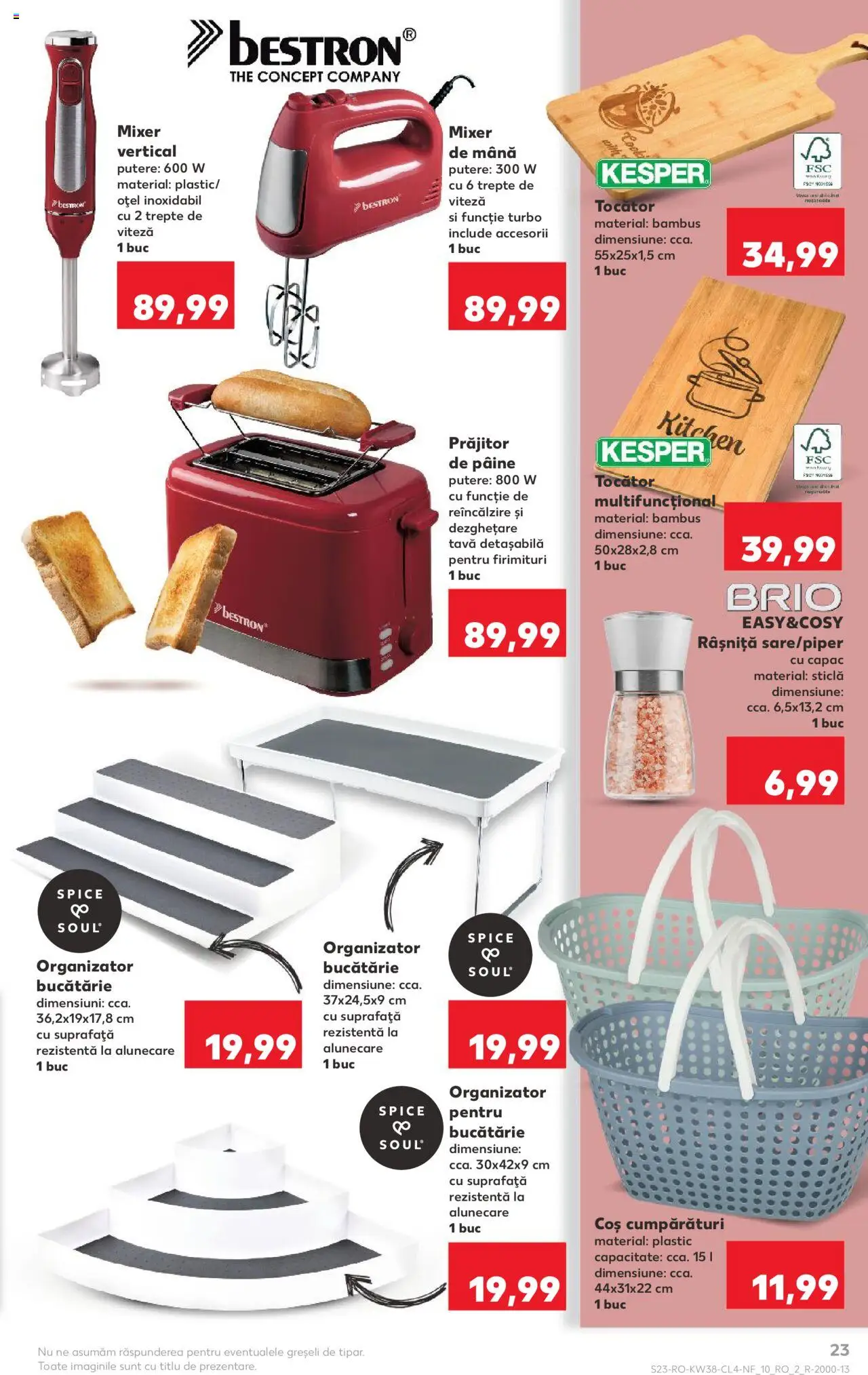 Noul catalog Kaufland – valabil de la 17.09.2025 | Pagină: 23 | Produse: Blender, Mixer, Coș, Bucătărie