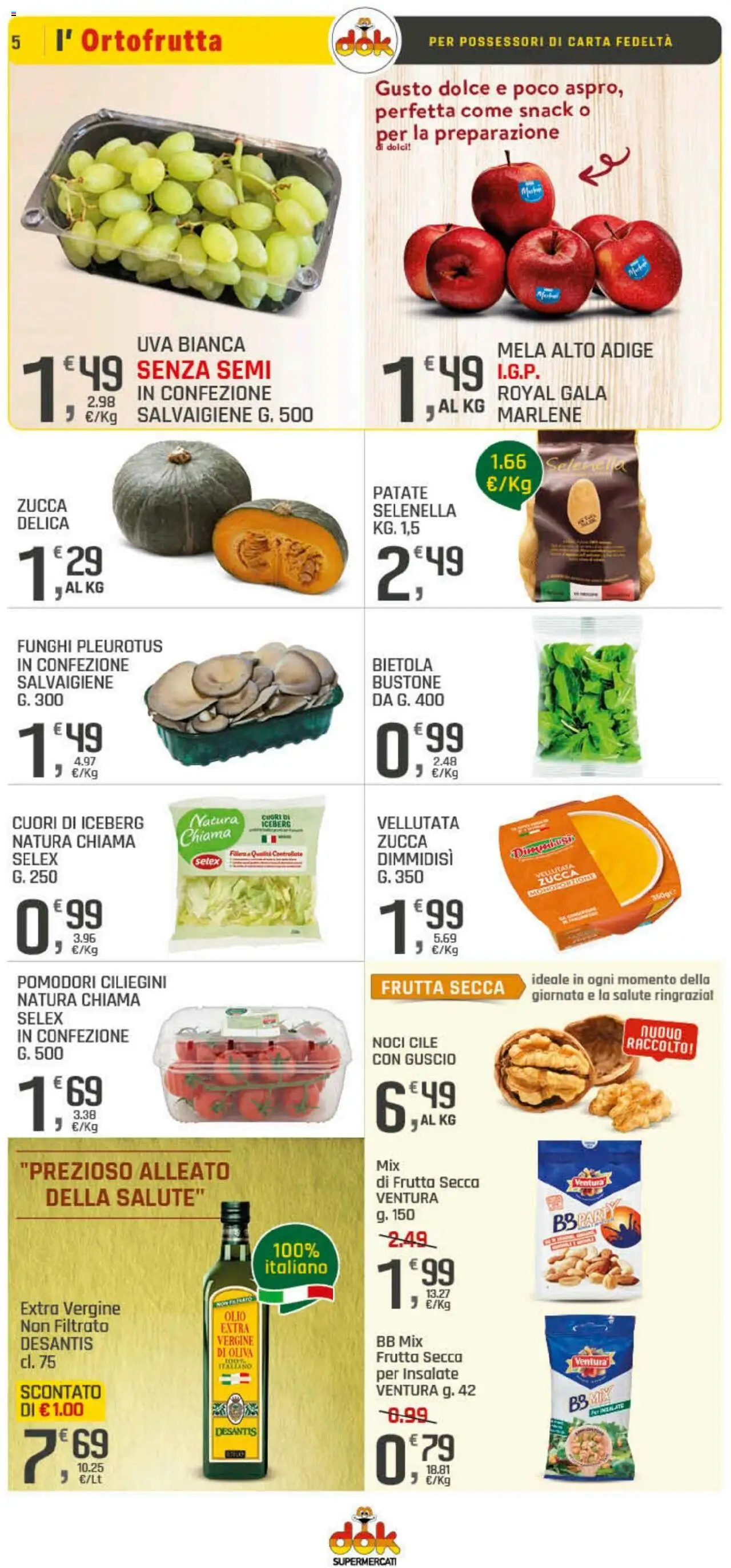 Volantino DOK del 09.10.2025 | Pagina: 5 | Prodotti: Patate, Frutta, Pomodori, Funghi