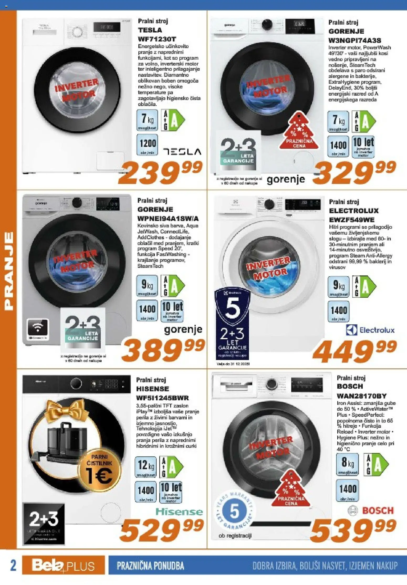 Novi Bela plus katalog ponudbe – veljaven od 15.12.2025 | Stran: 2 | Izdelki: Pralni stroj