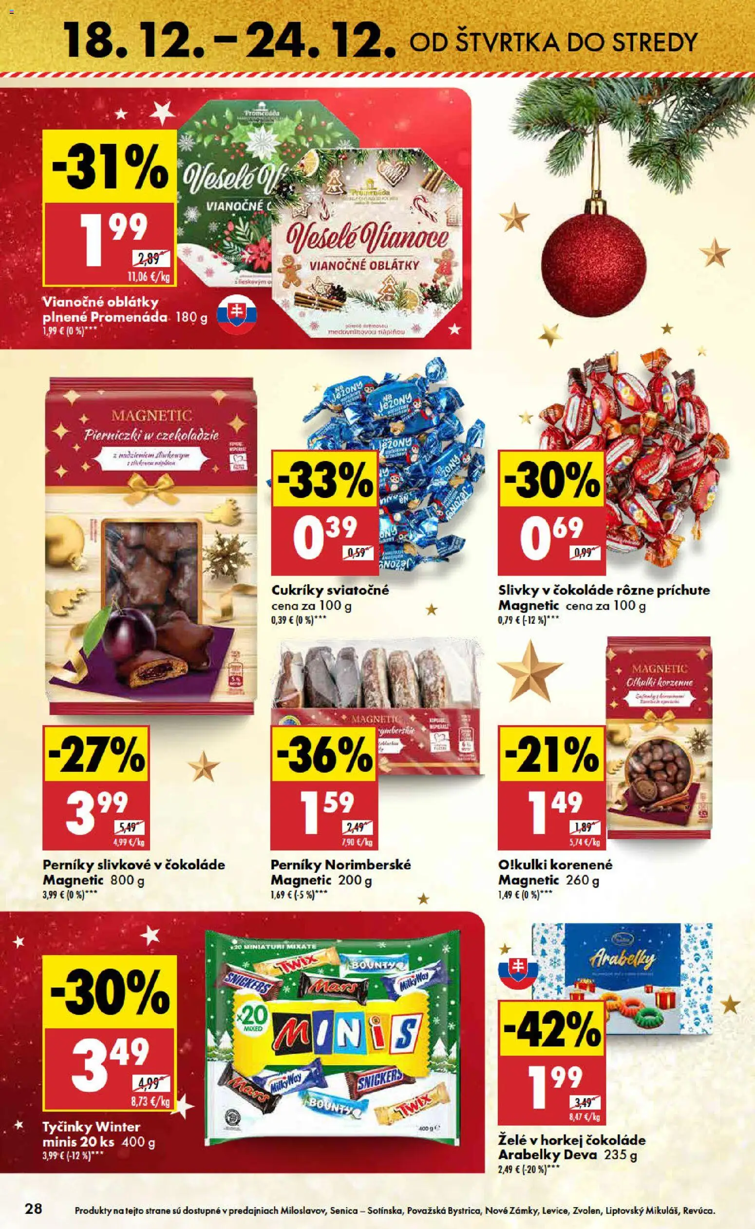 Nové Biedronka akcie – leták je platný od 18.12.2025 | Strana: 28 | Produkty: Cukríky, Slivky