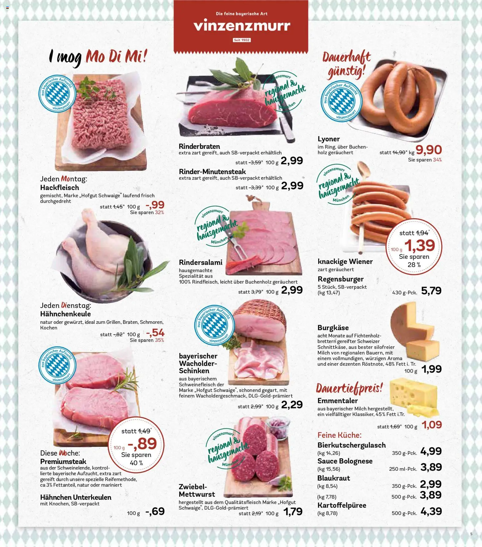 AEZ Prospekt 	 – gültig ab 19.01.2026 | Seite: 5 | Produkte: Rinderbraten, Hahnchen, Milch, Küche