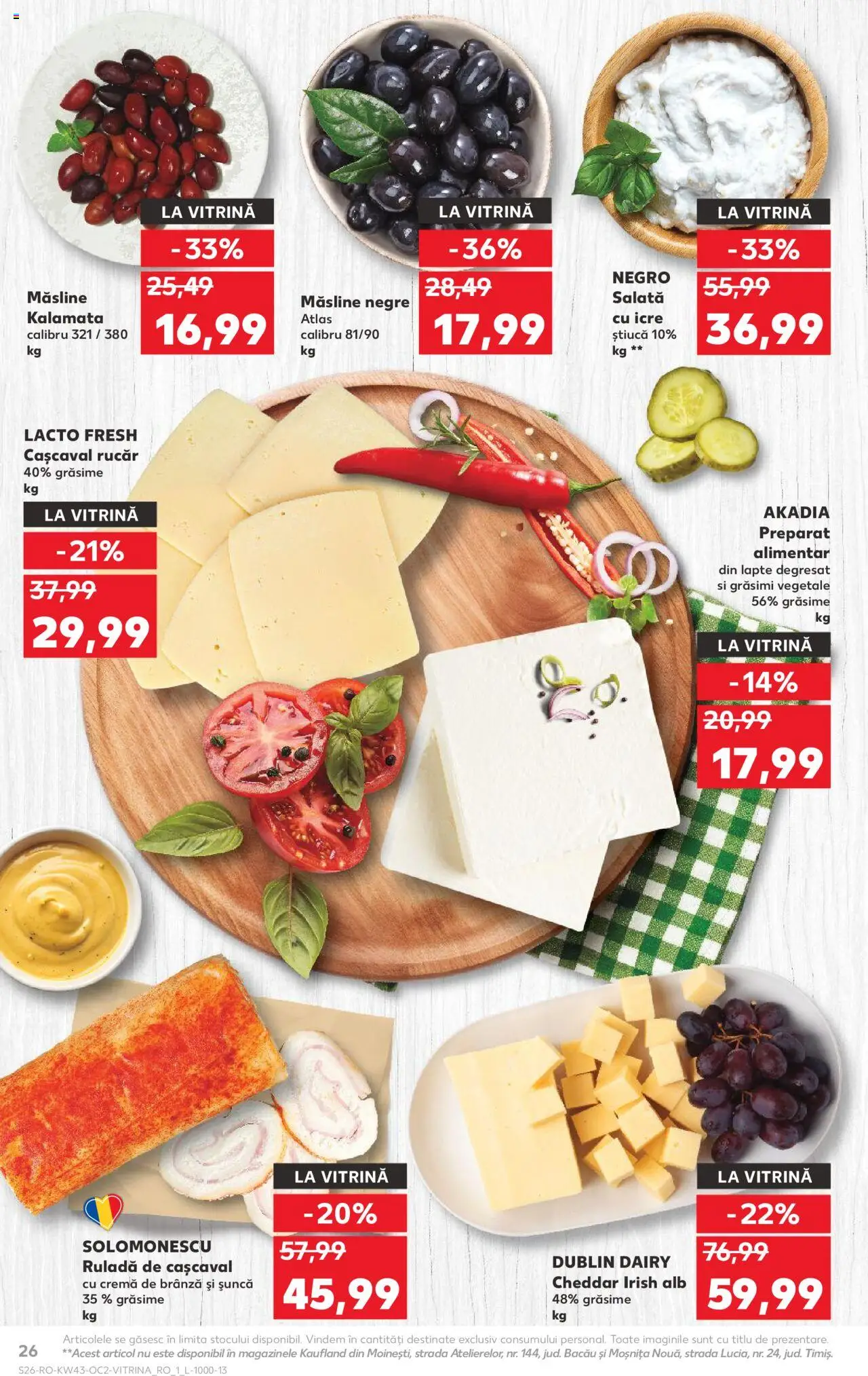 Noul catalog Kaufland – valabil de la 22.10.2025 | Pagină: 26 | Produse: Vitrină, Lapte, Șuncă, Salată